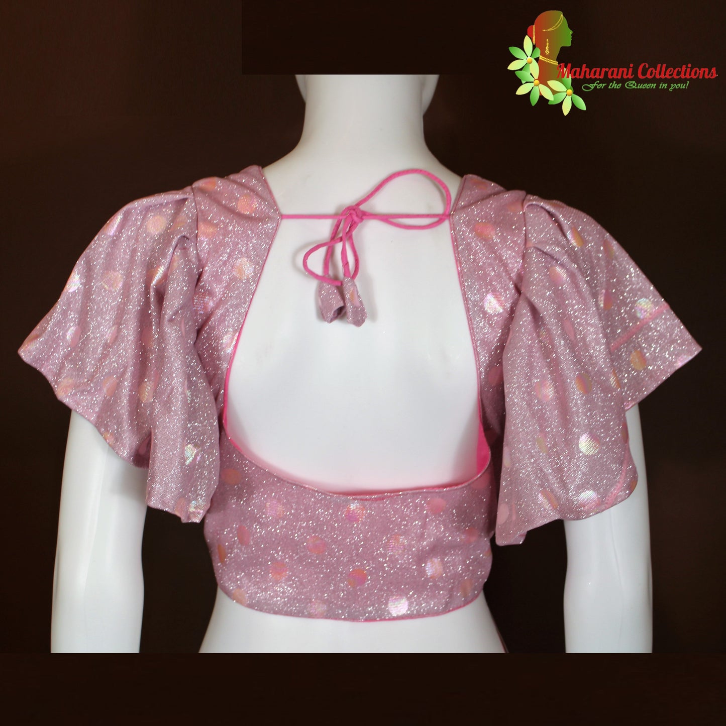 Maharani's Designer Lycra Blouse - Glittering Pink