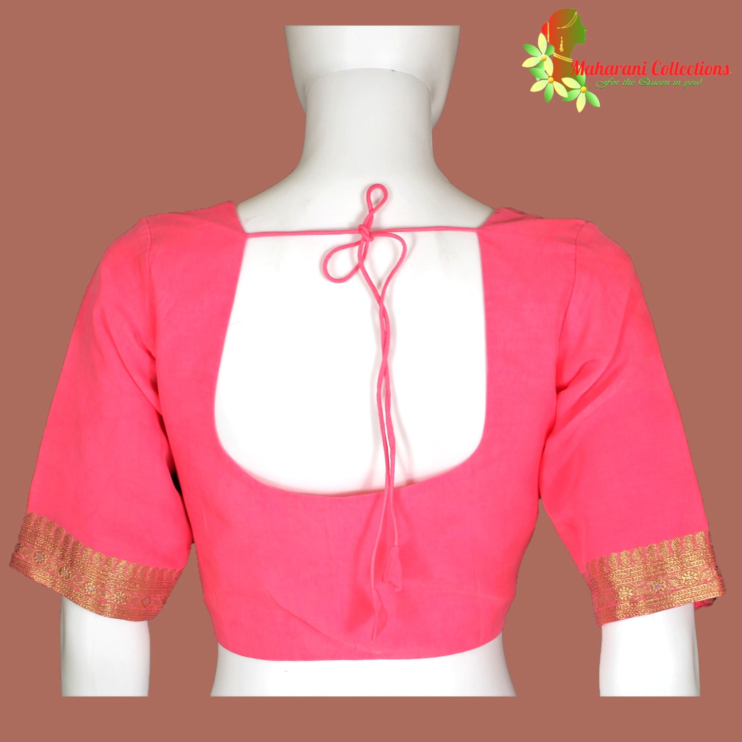 Maharani's Pure Banarasi Khaddi Georgette Saree - Pink (with Stitched Blouse and Petticoat)
