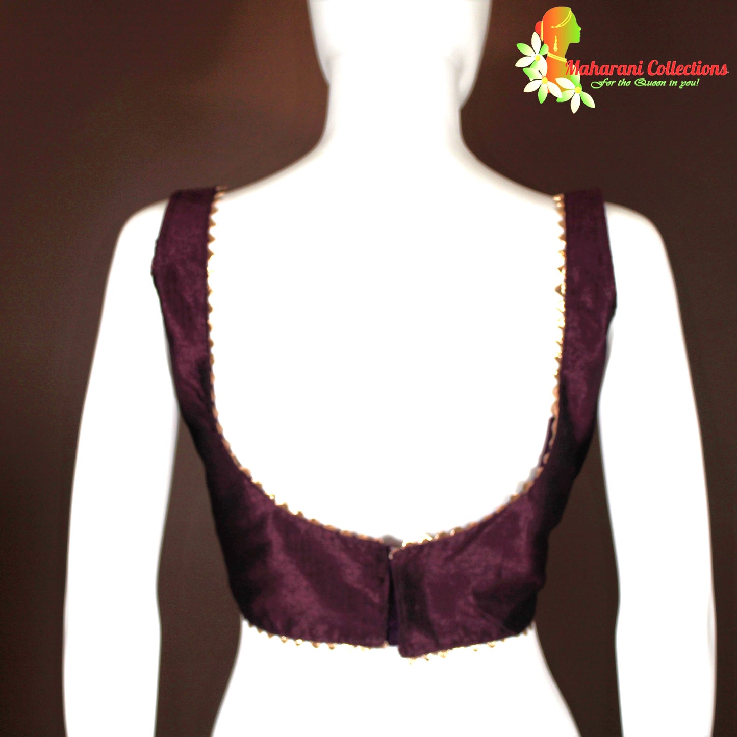 Maharani's Pure Banarasi Jamdani Silk Saree - Purple (with stitched blouse and petticoat)