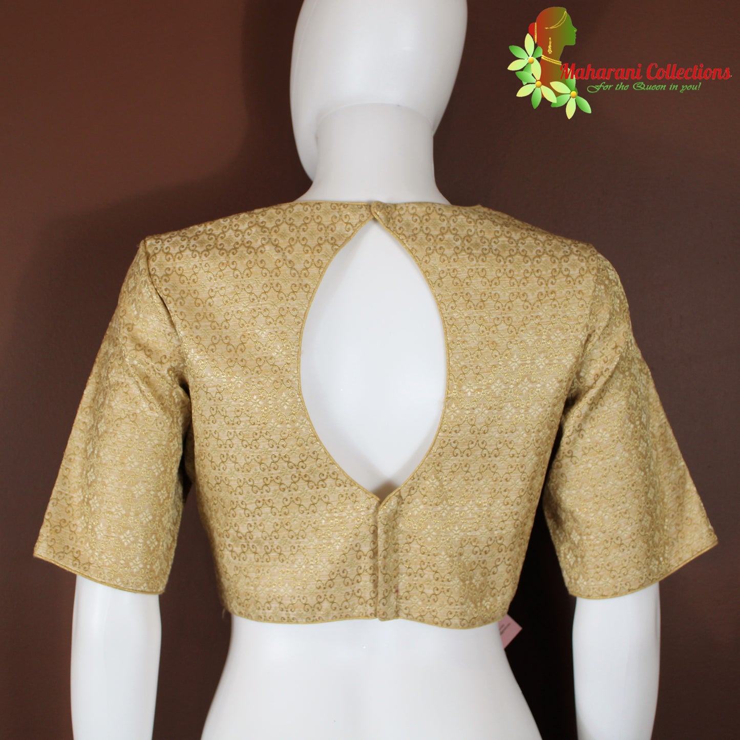 Maharani's Banarasi Silk Golden Zari Blouse - Golden