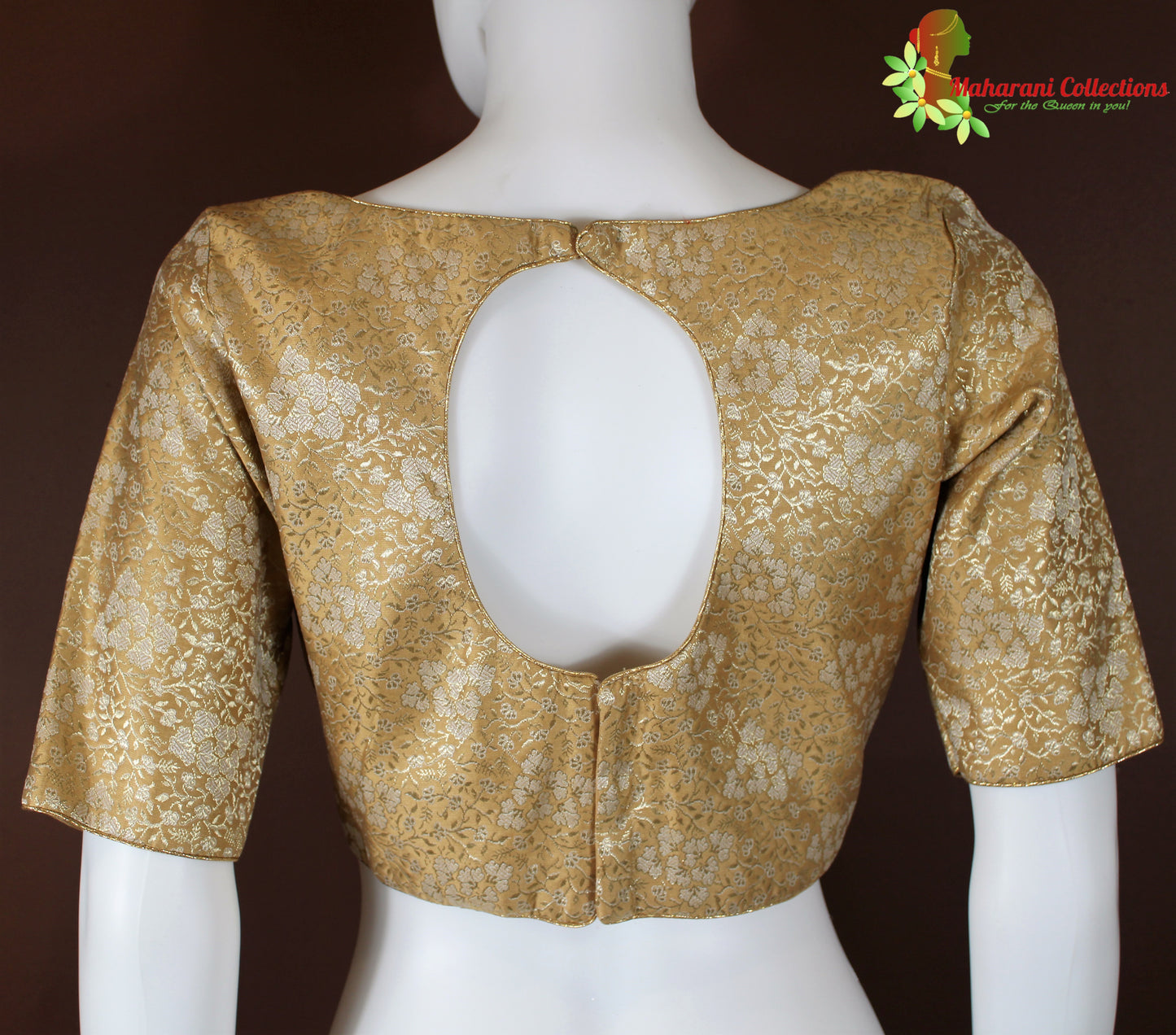 Maharani's Banarasi Silk Golden Zari Blouse - Golden
