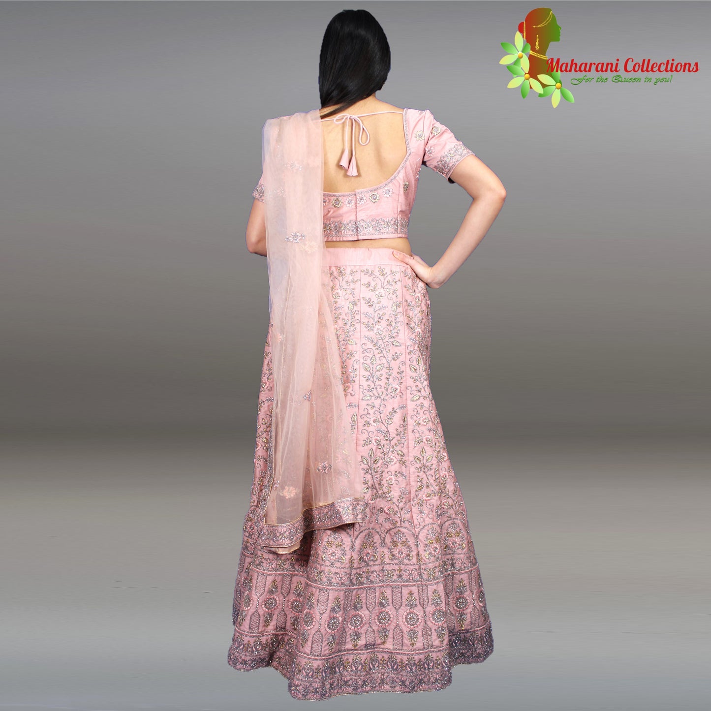 Maharani's Designer Net-Silk Lehenga - Light Purple with Zari, Sequins and Mirror Embroidery