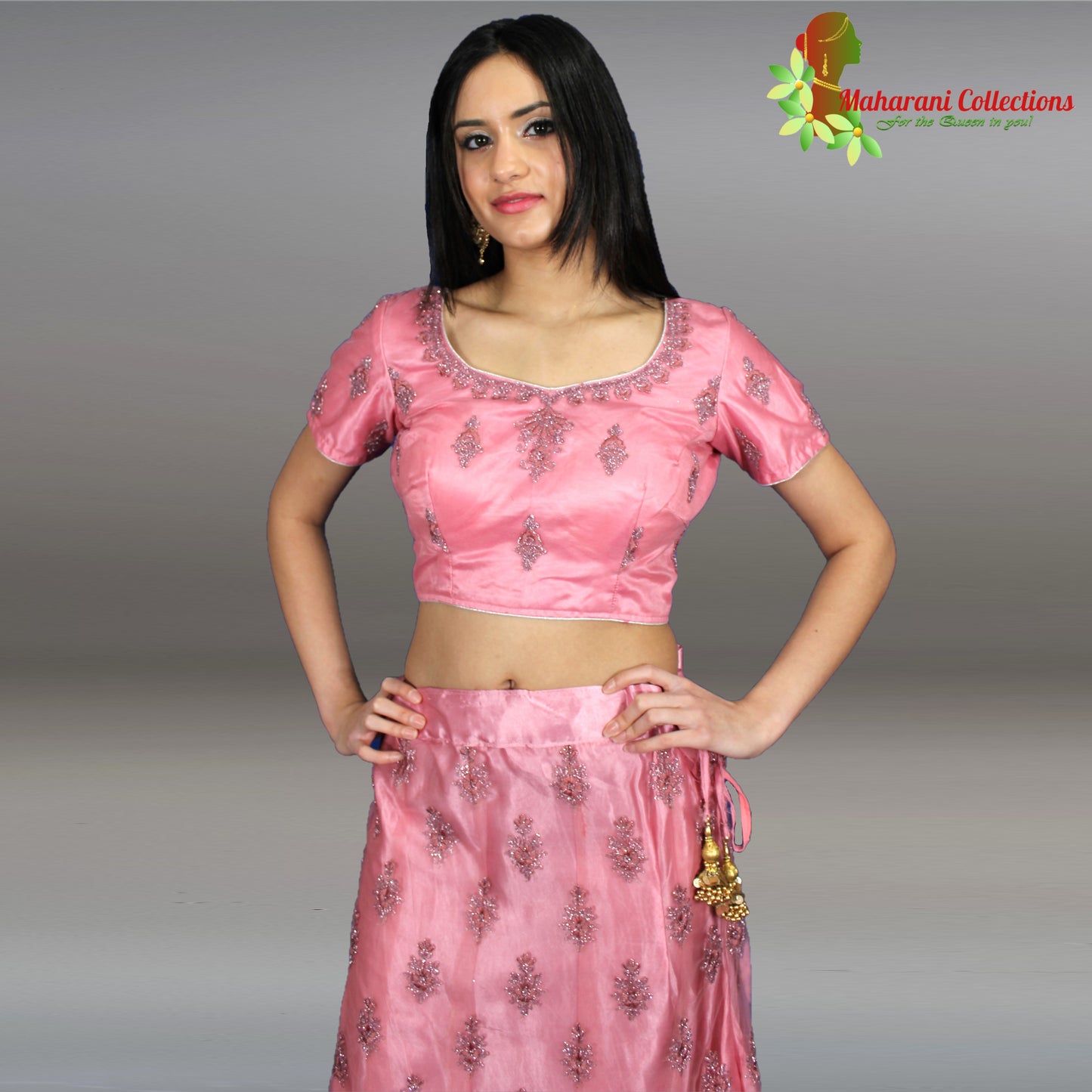 Designer Net-Silk Lehenga - Purple with Zari and Sequins Embroidery
