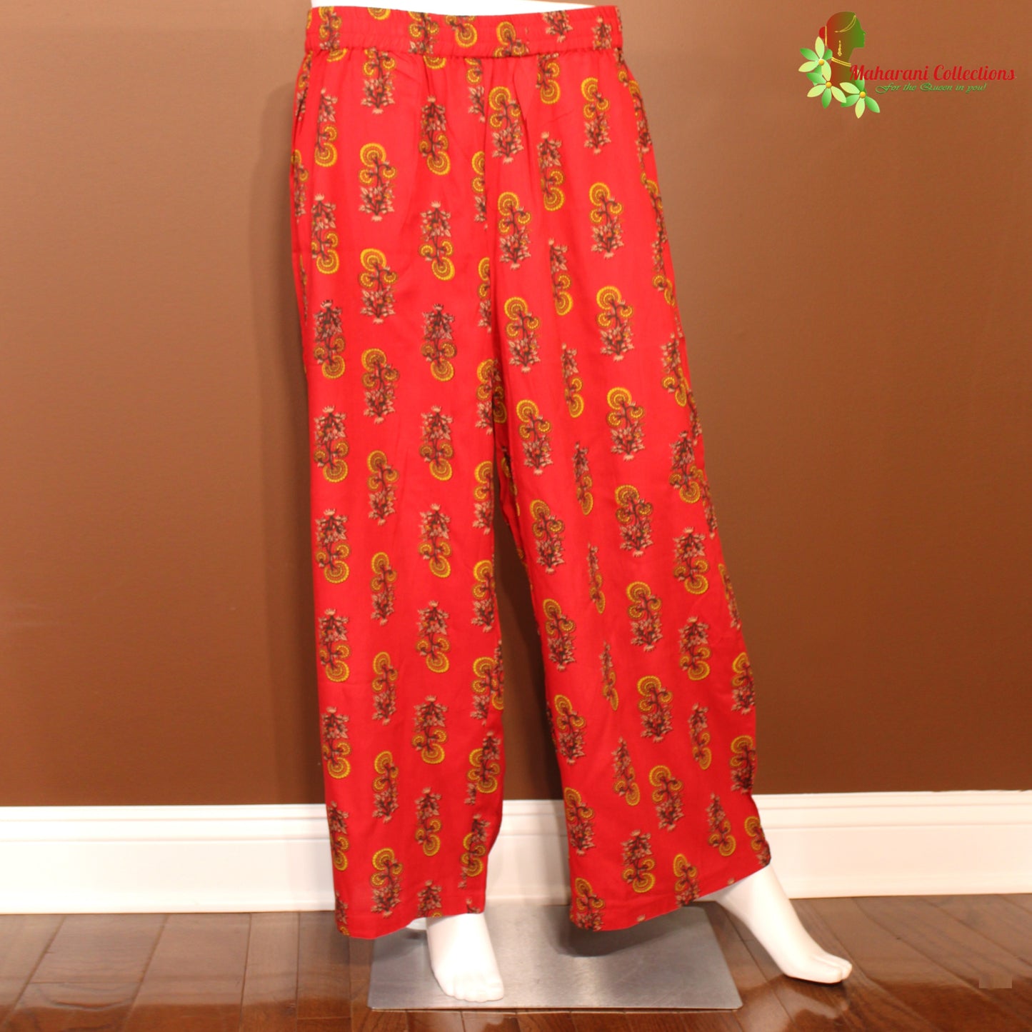 Maharani's Palazzo Suit Set - Soft Cotton - Red (XL)