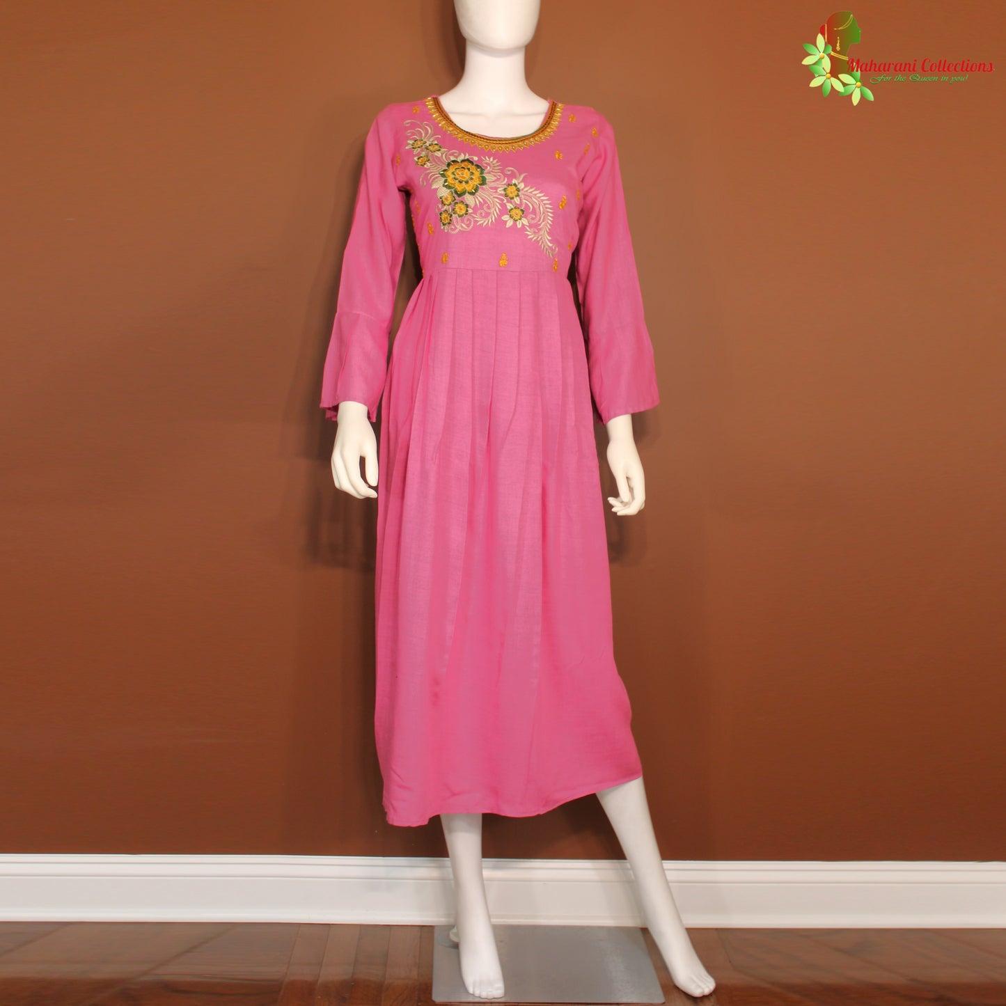 Maharani's Long Dress - Soft Cotton - Purple (M)