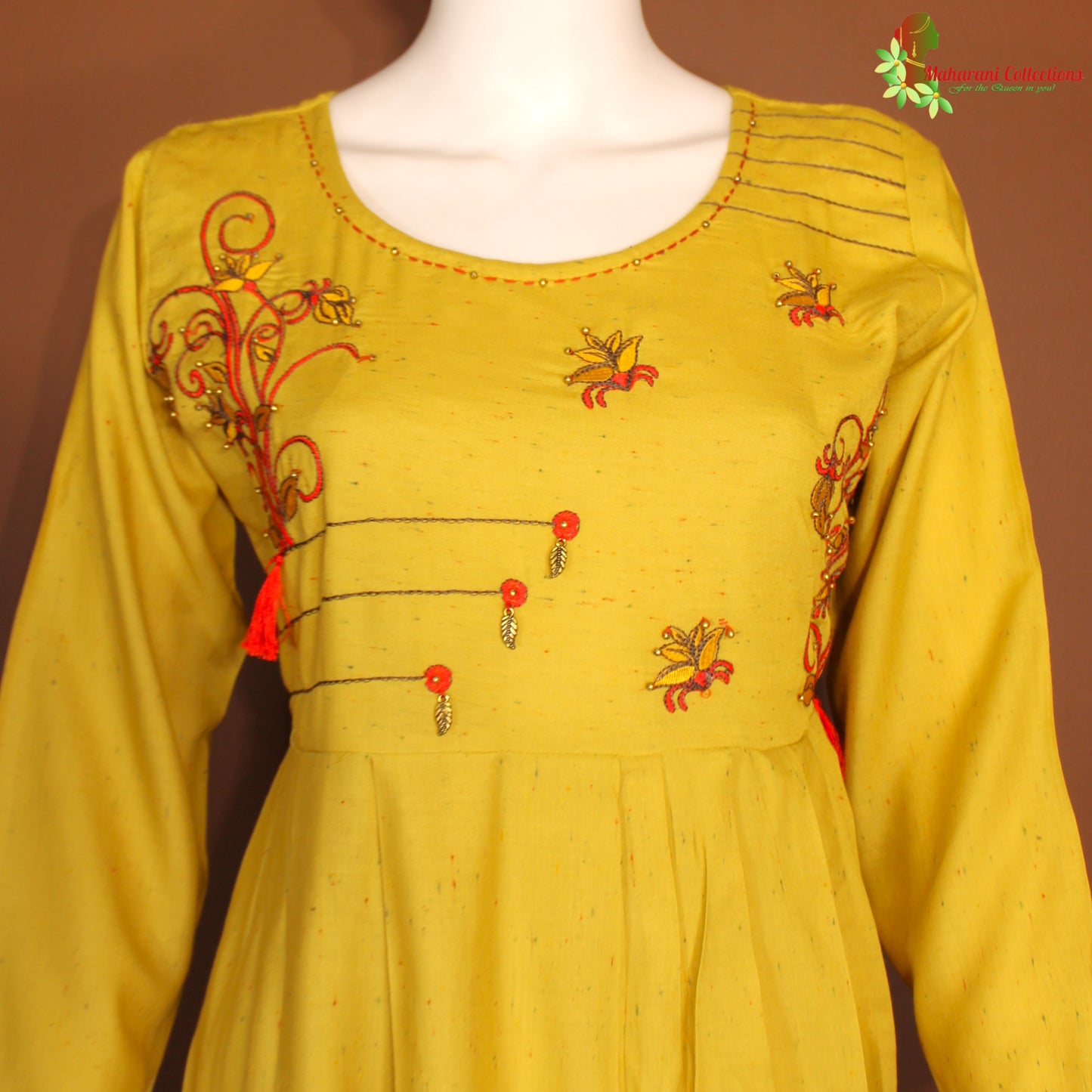 Maharani's Long Dress - Soft Cotton - Light Yellow (M)