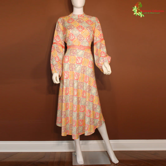Maharani's Long Dress - Satin Silk - Pink (L)