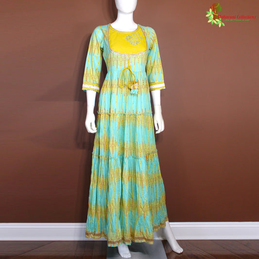 Maharani's Long Dress - Soft Cotton - Sea Green (M)