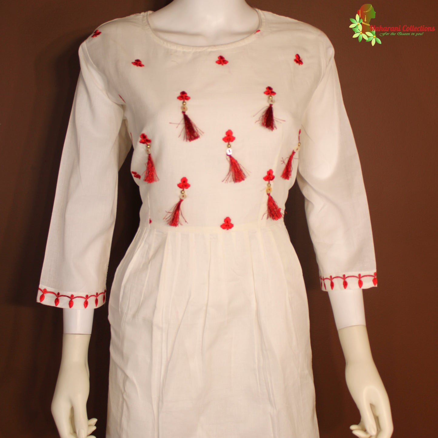 Maharani's Long Dress - Soft Cotton - White (L)