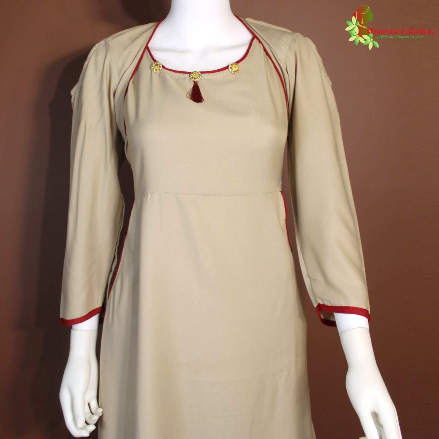 Maharani's Satin Silk Evening Dress - Grey (L)