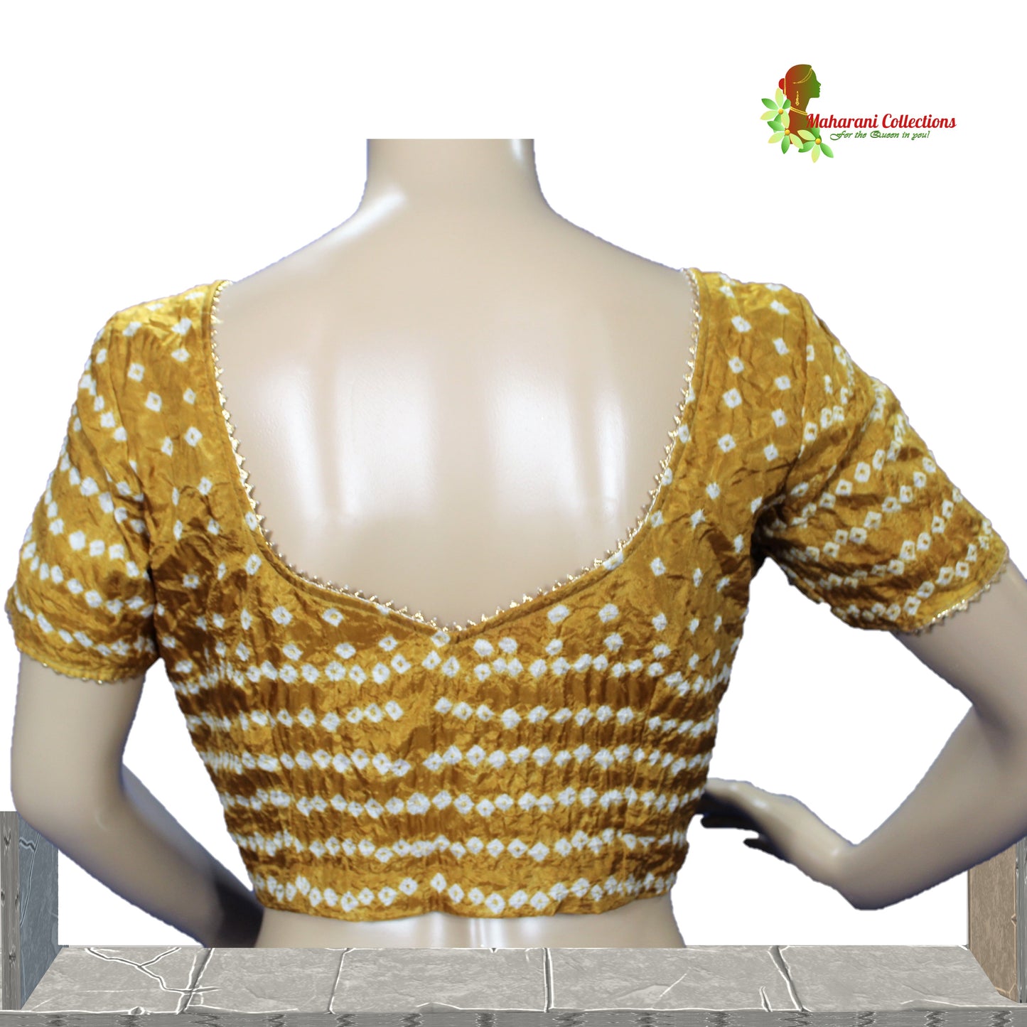 Silk Bandhej Lehenga Choli - Yellow, Pink and Red with Gotta Patti Work