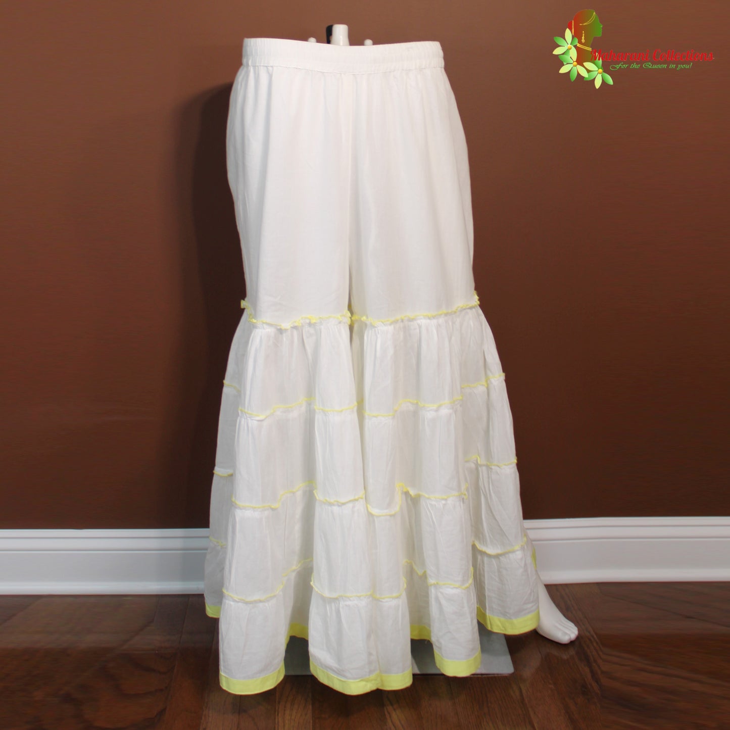 Maharani's Lucknowi Sharara Suit - Yellow (XXL)