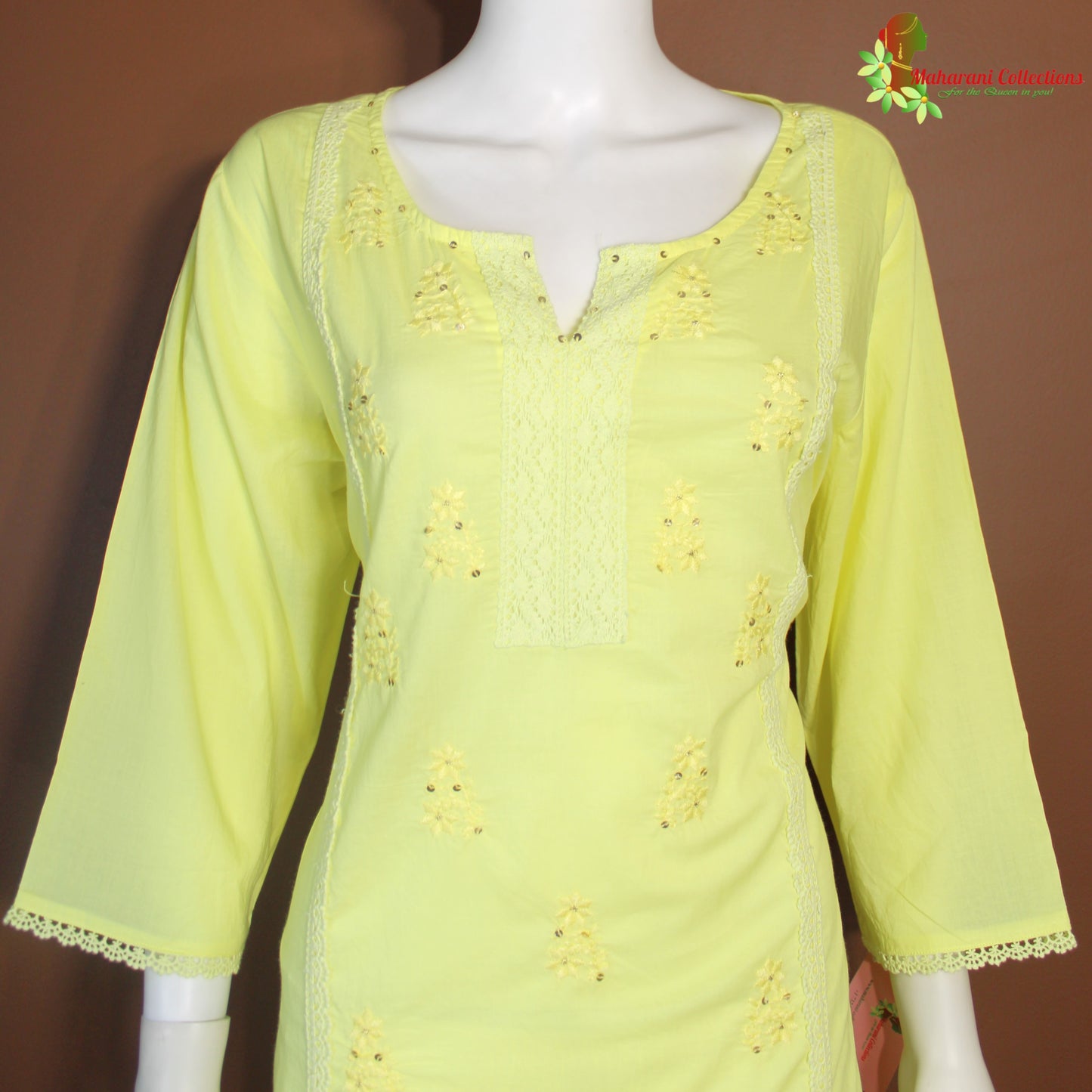 Maharani's Lucknowi Sharara Suit - Yellow (XXL)