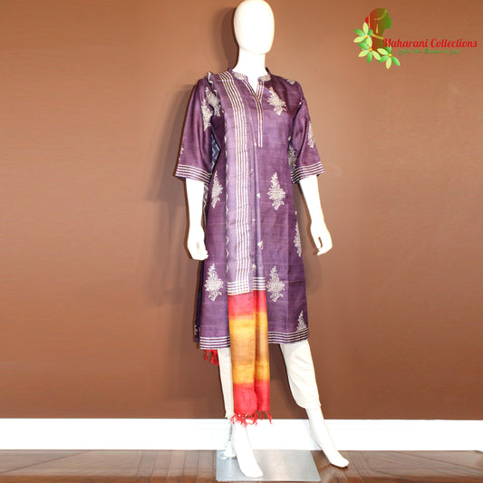 Maharani's Pant Suit - Cotton Silk - Purple (M)