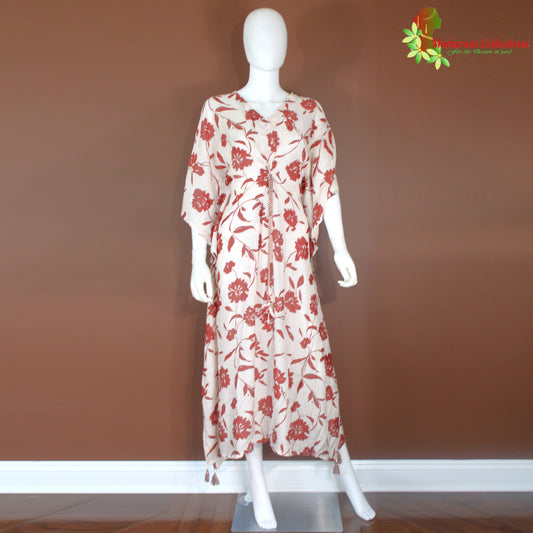 Maharani's Kaftan Suit - Muslin Silk - Cream (S, L)