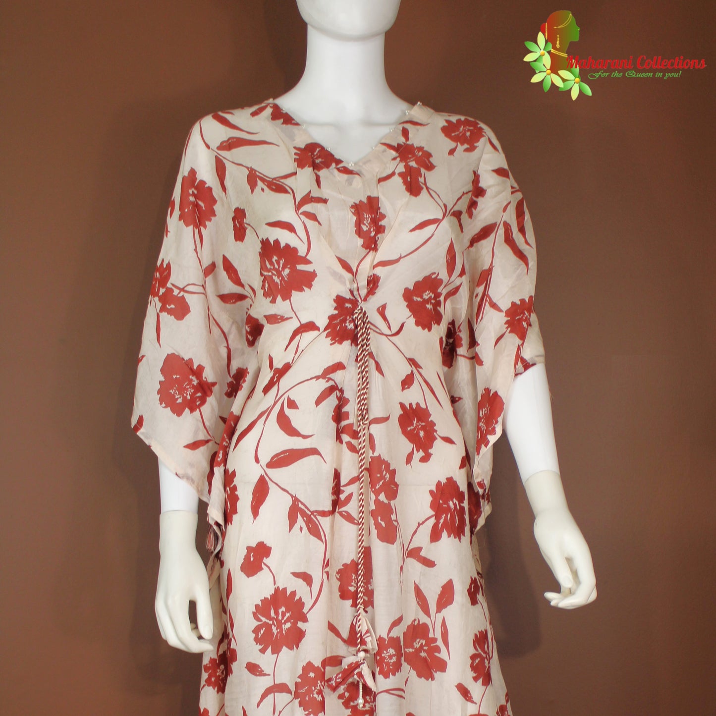 Maharani's Kaftan Suit - Muslin Silk - Cream (S, L)
