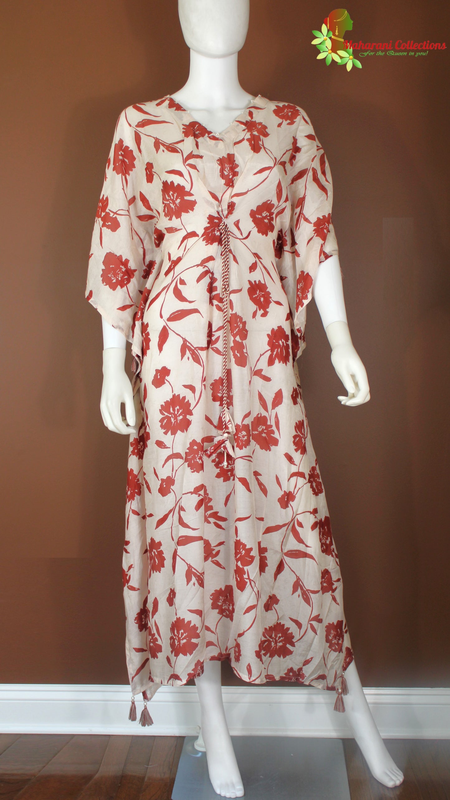 Maharani's Kaftan Suit - Muslin Silk - Cream (S, L)