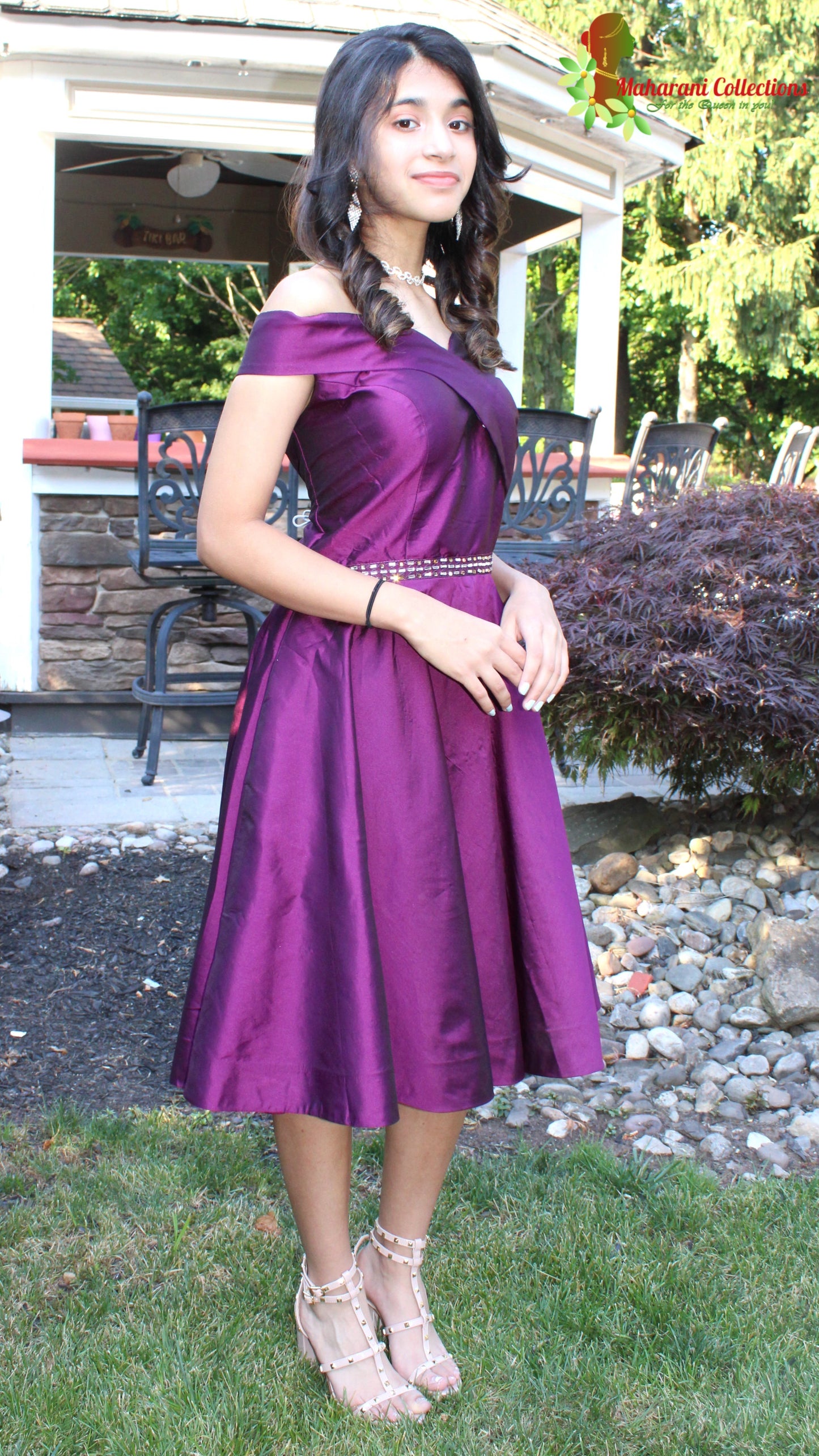 Maharani's Designer Short Formal Dress - Wine/Purple (M)