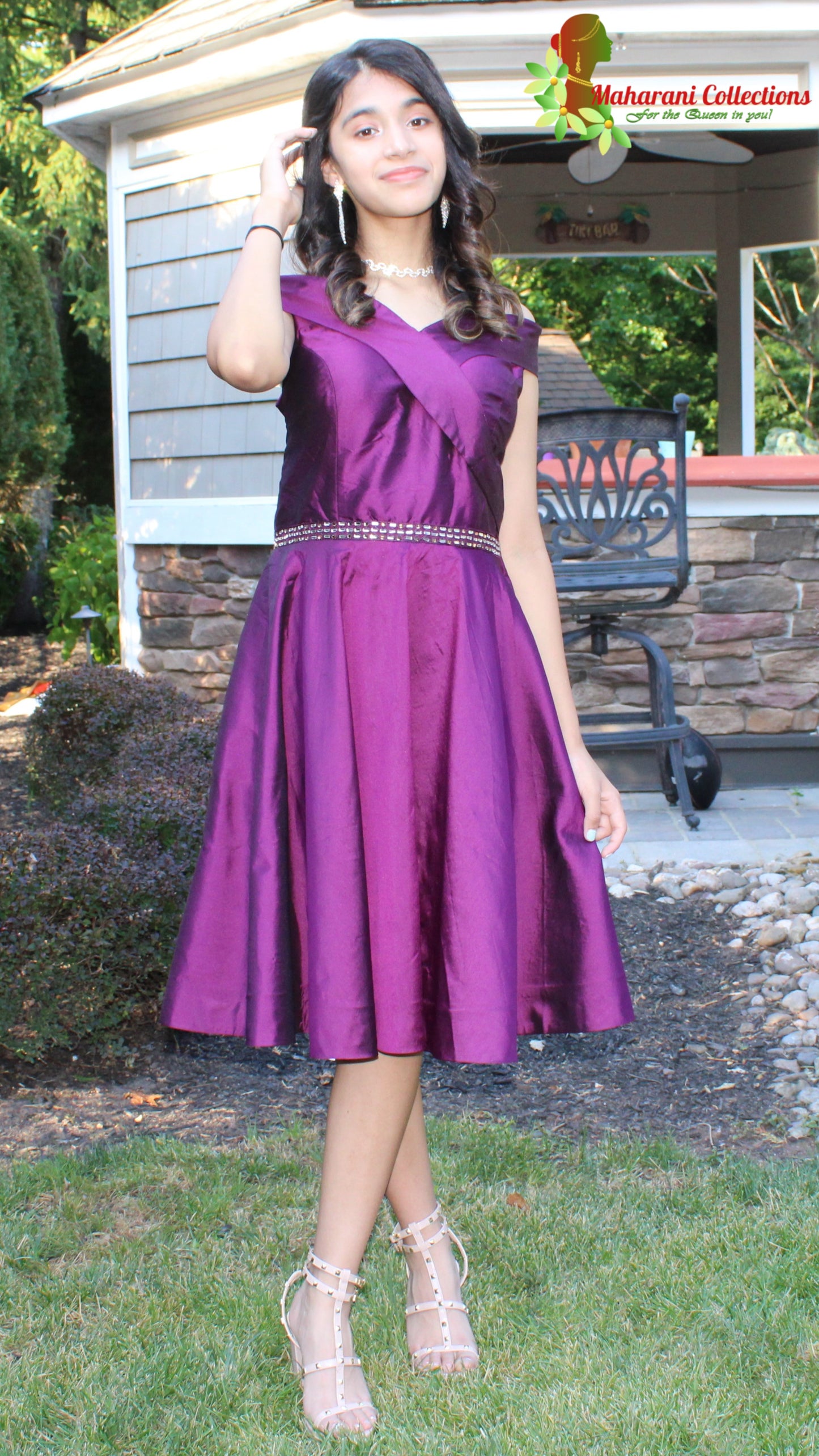 Maharani's Designer Short Formal Dress - Wine/Purple (M)