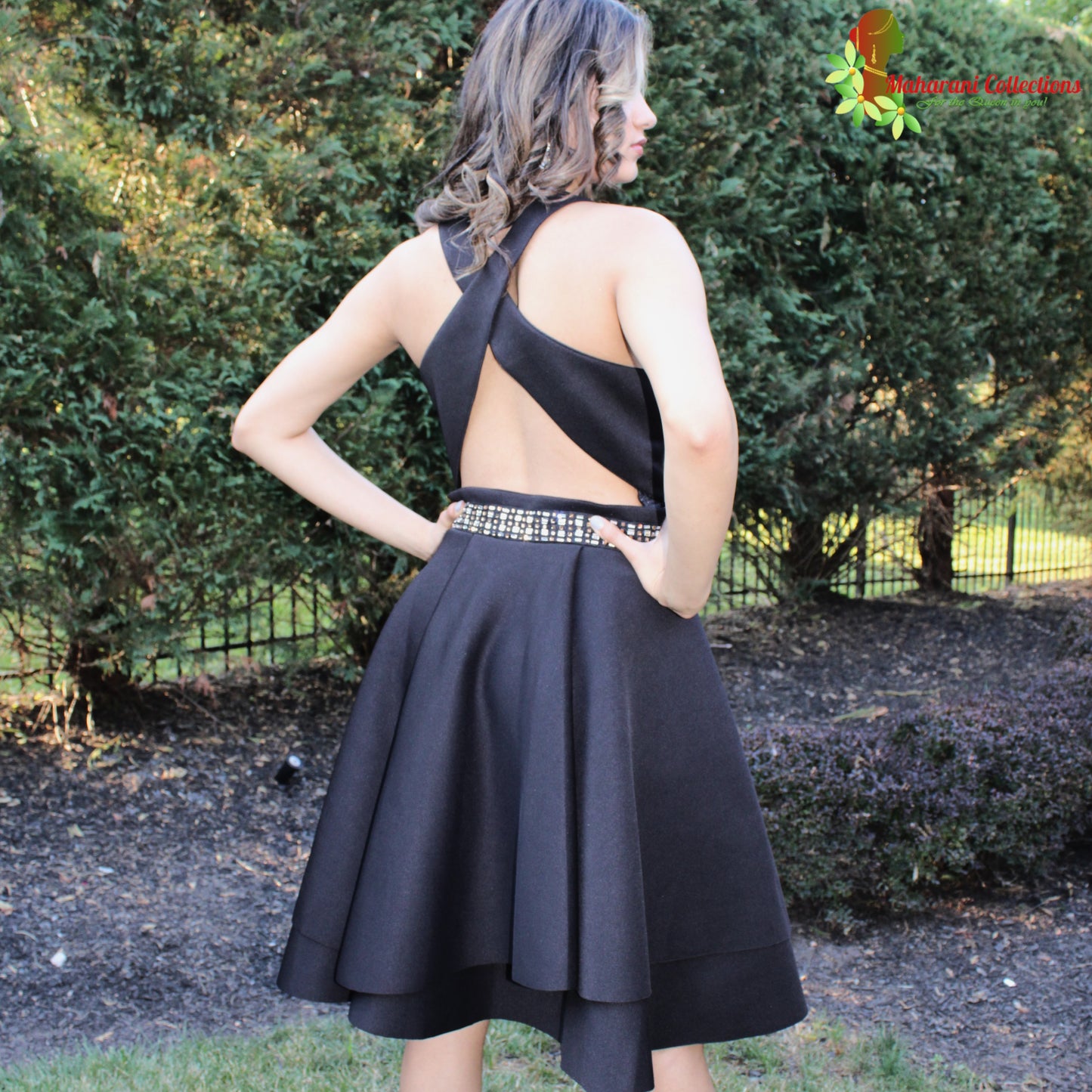 Maharani's Designer Evening Dress - Black (M)