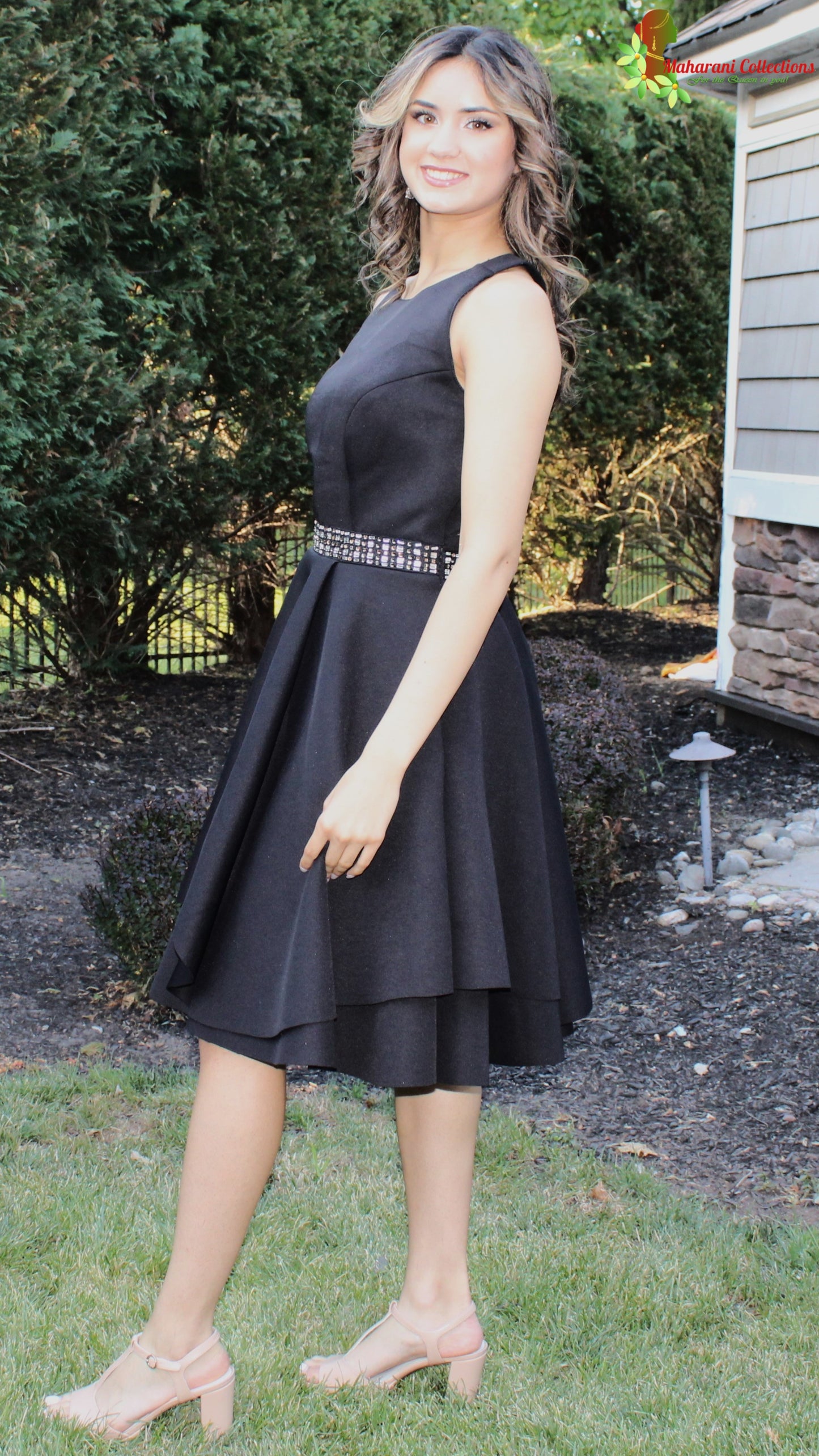 Maharani's Designer Evening Dress - Black (M)