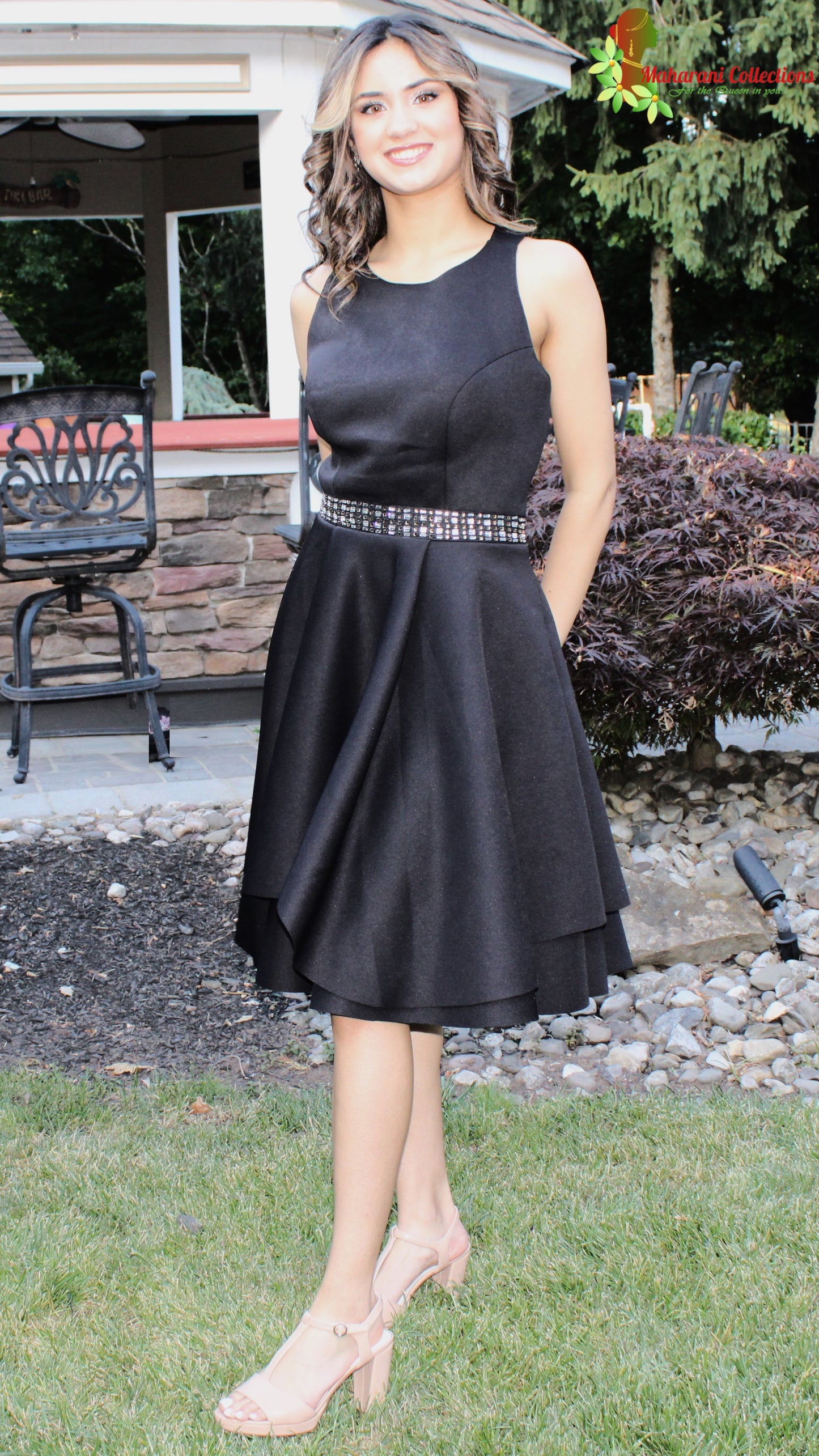 Maharani's Designer Evening Dress - Black (M)