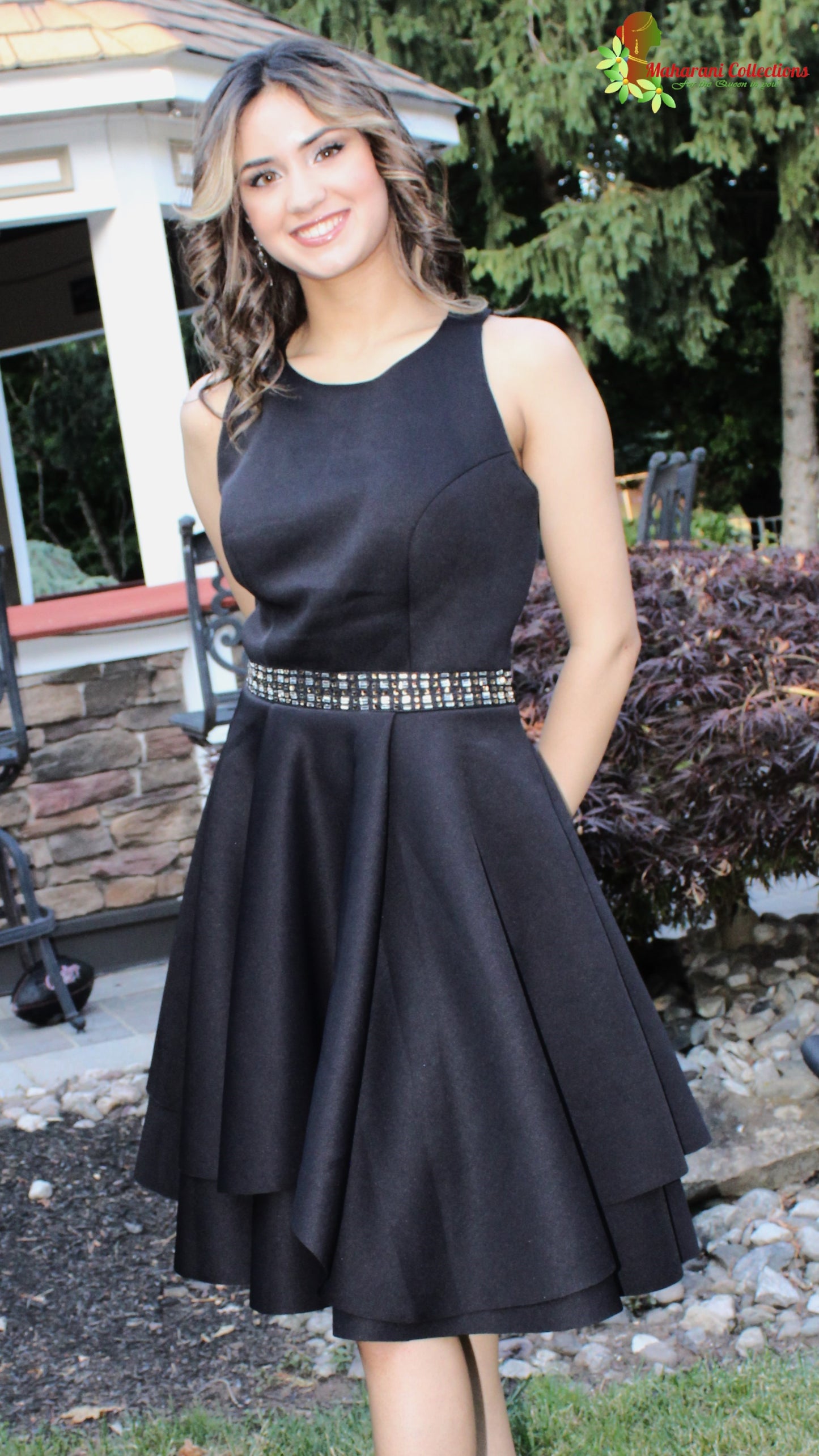 Maharani's Designer Evening Dress - Black (M)