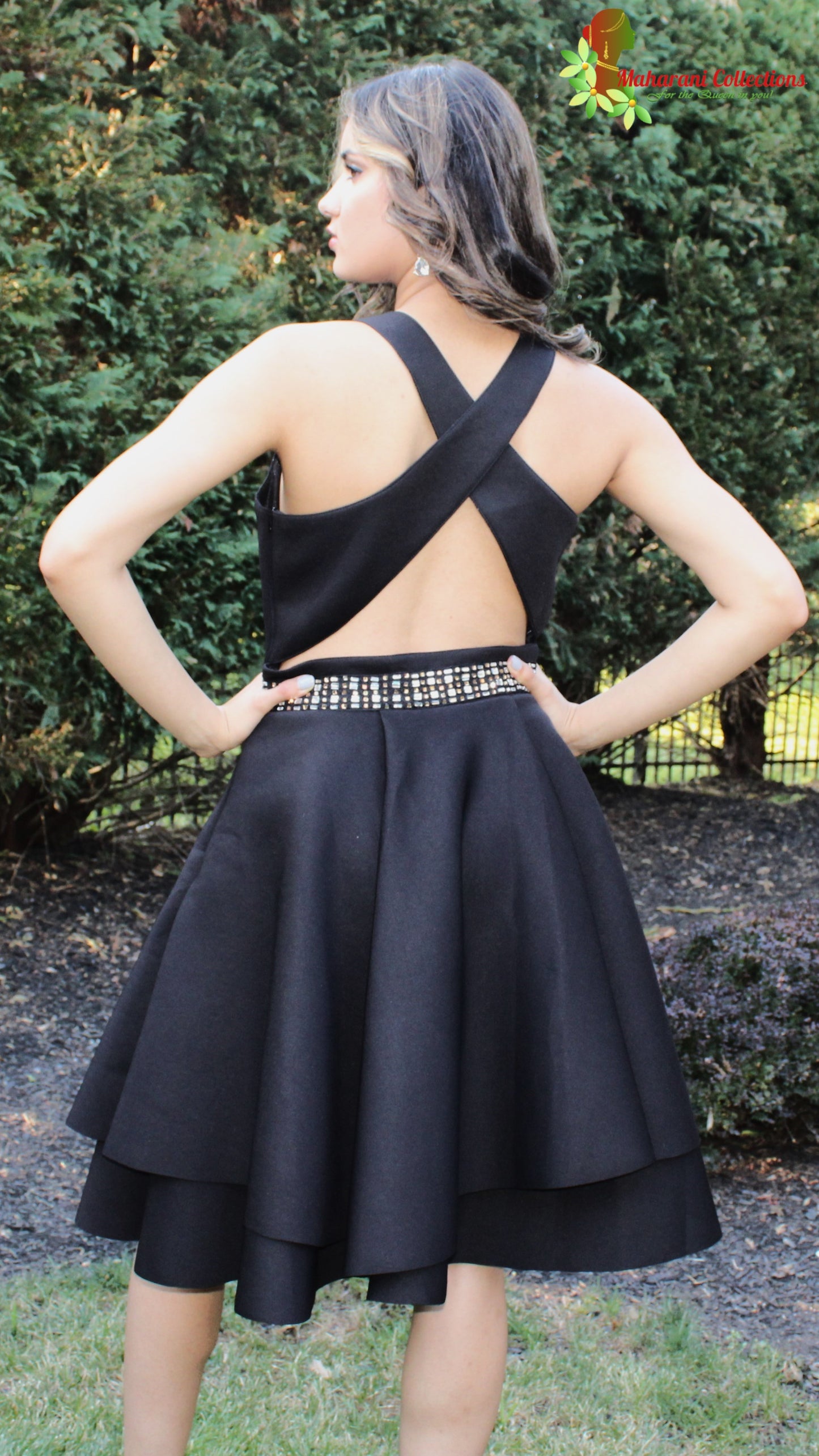 Maharani's Designer Evening Dress - Black (M)