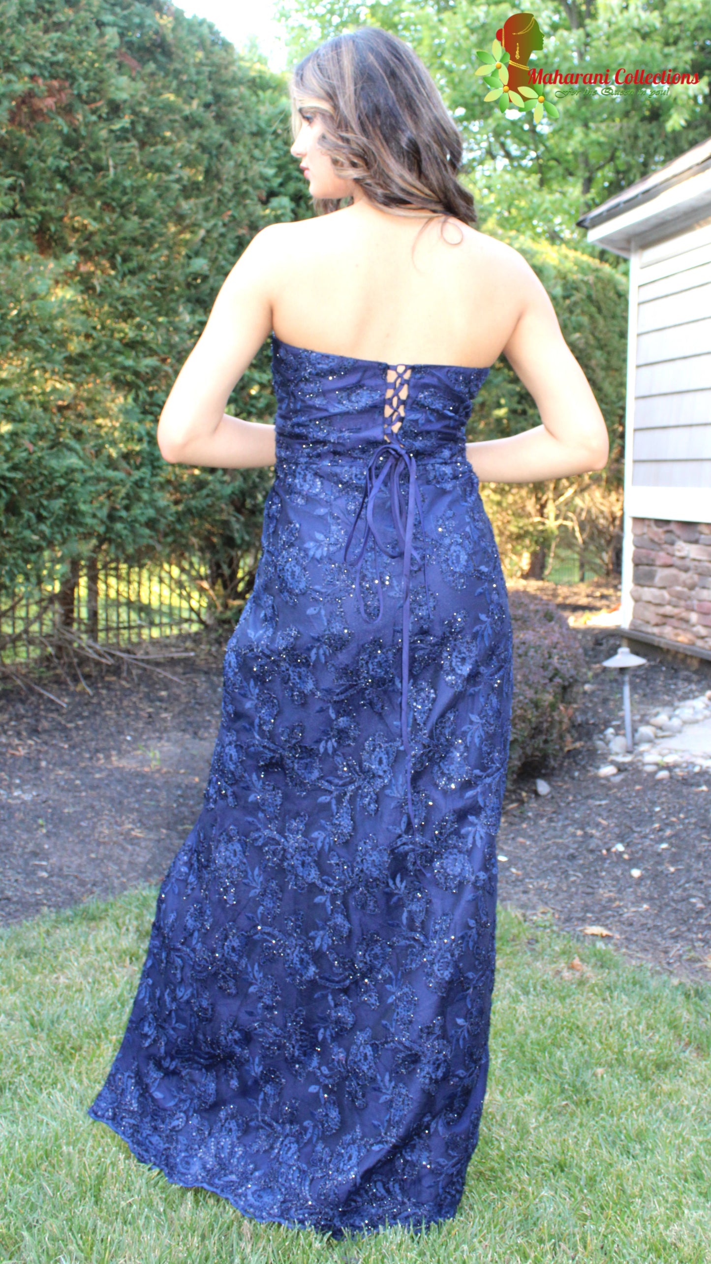 Maharani's Designer Gala Gown - Navy Blue (M)
