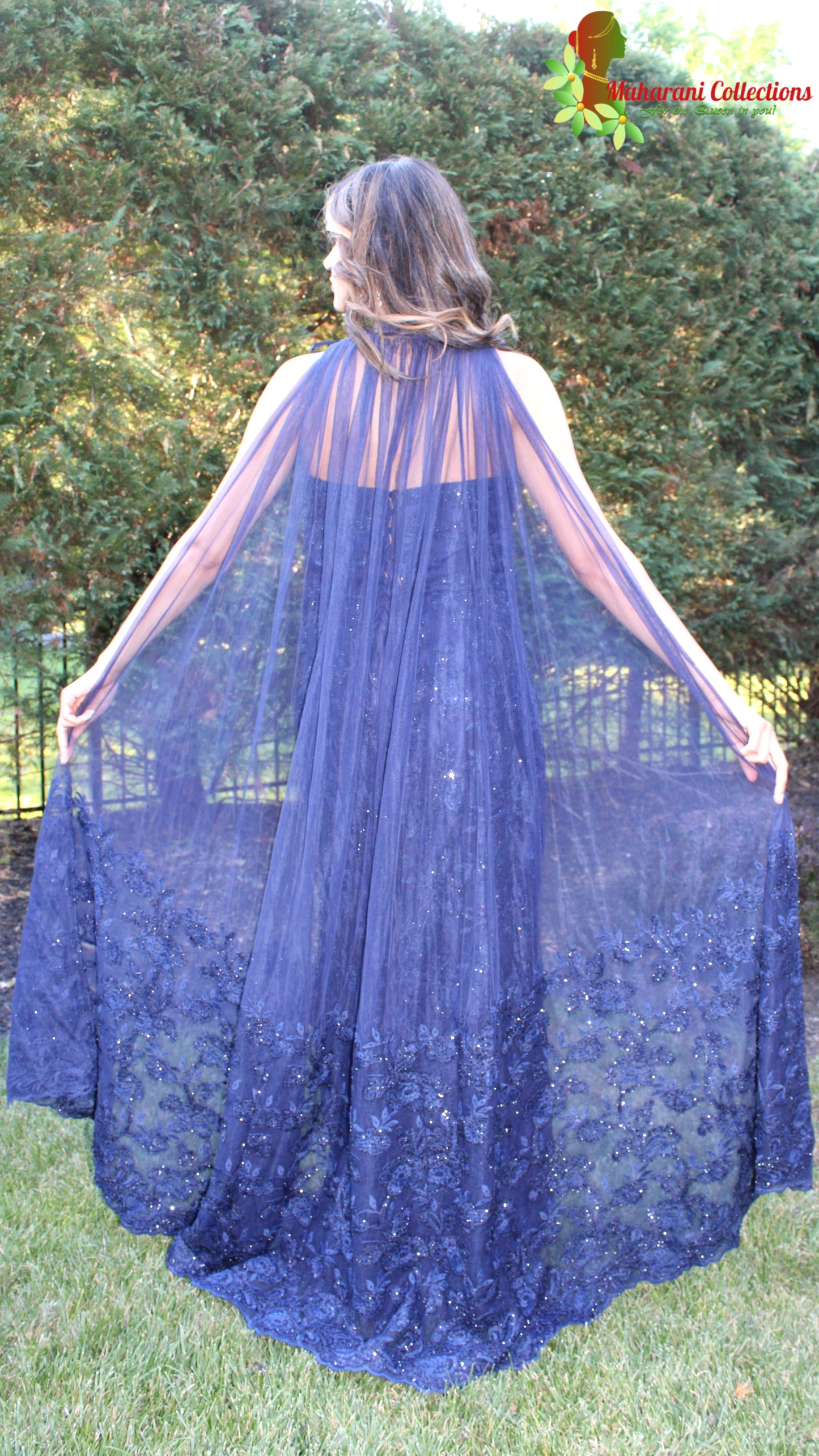 Maharani's Designer Gala Gown - Navy Blue (M)