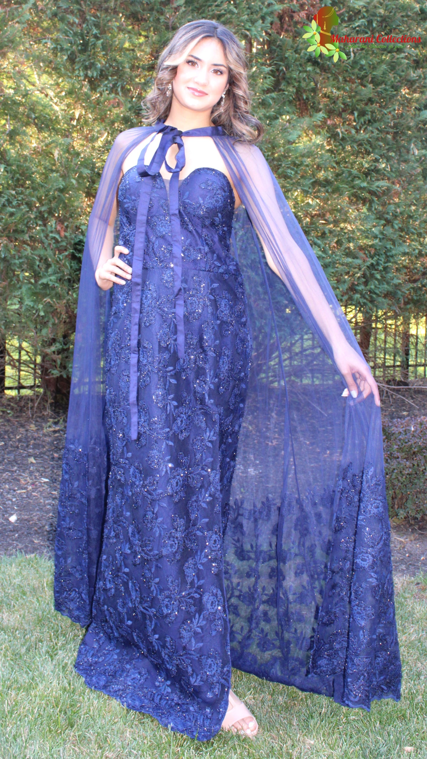 Maharani's Designer Gala Gown - Navy Blue (M)