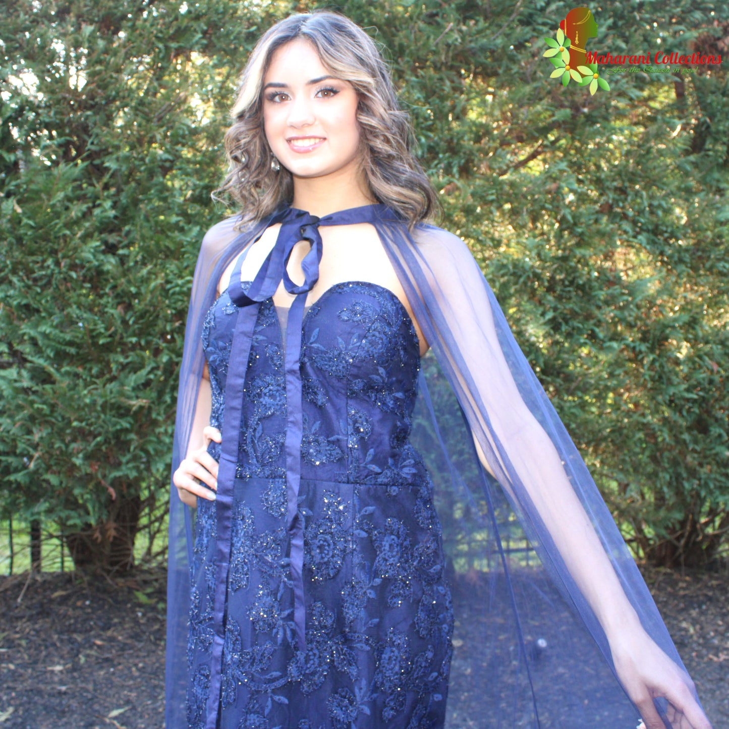 Maharani's Designer Gala Gown - Navy Blue (M)