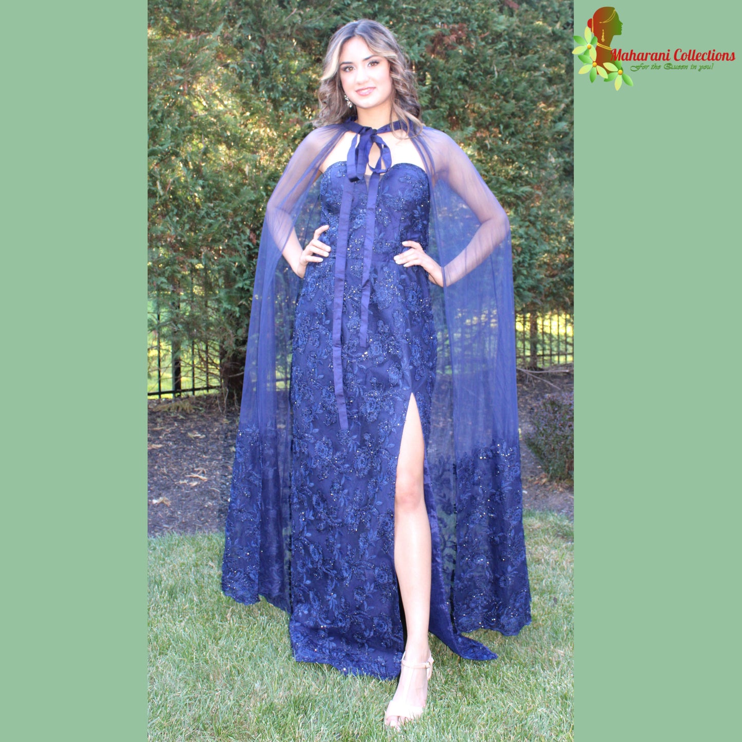 Maharani's Designer Gala Gown - Navy Blue (M)
