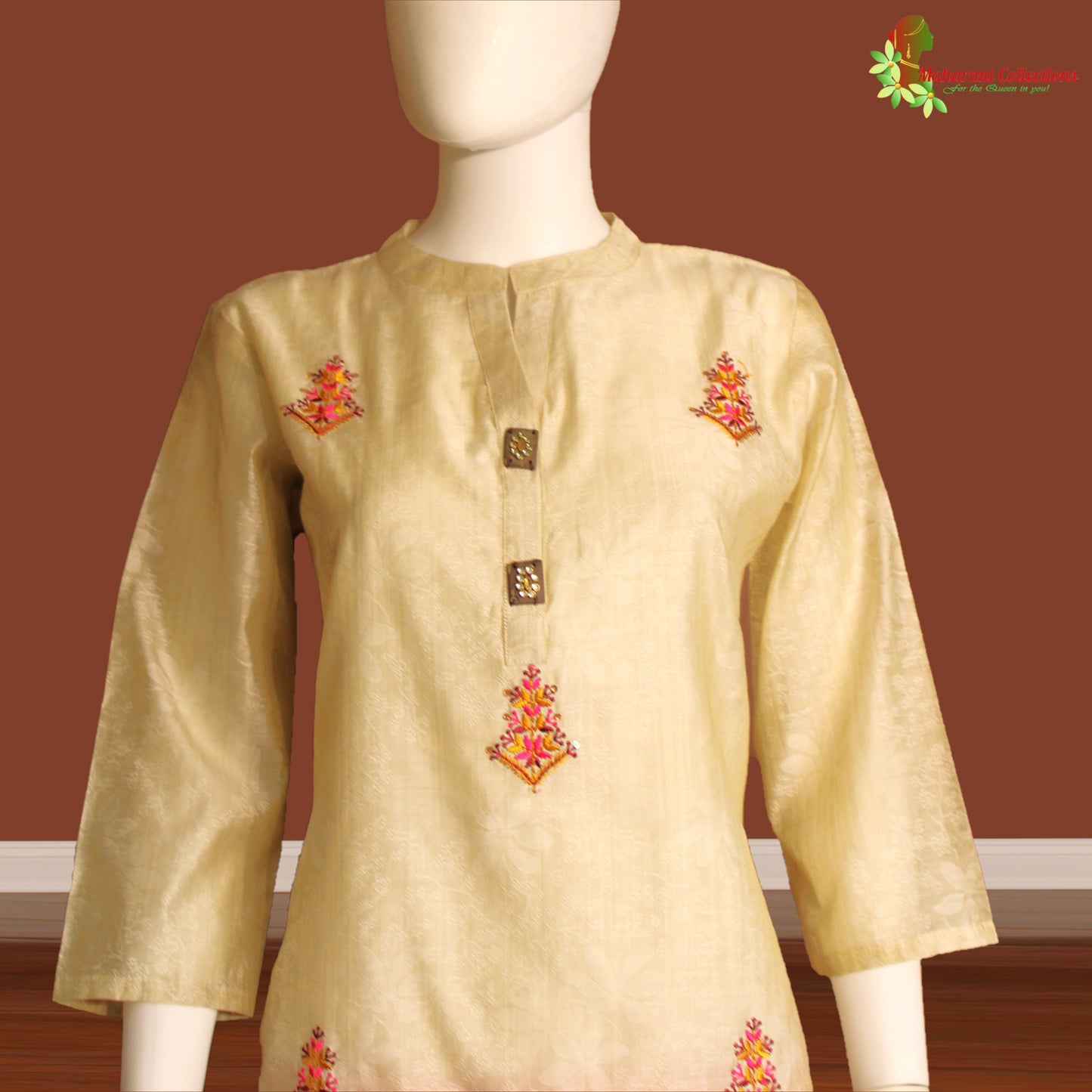Maharani's Silk Pant Suit Set - Cream (M)