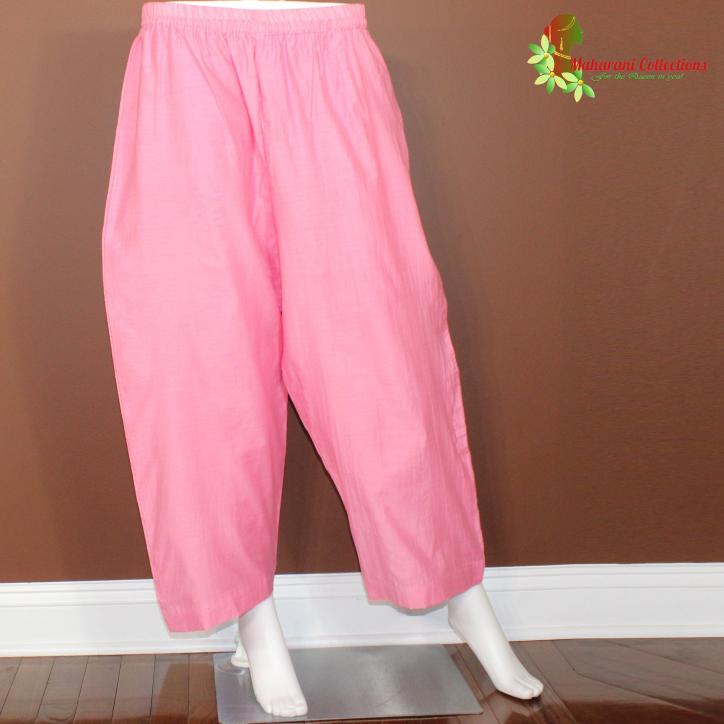 Maharani's Chanderi Silk Palazzo Suit - Pink (L)