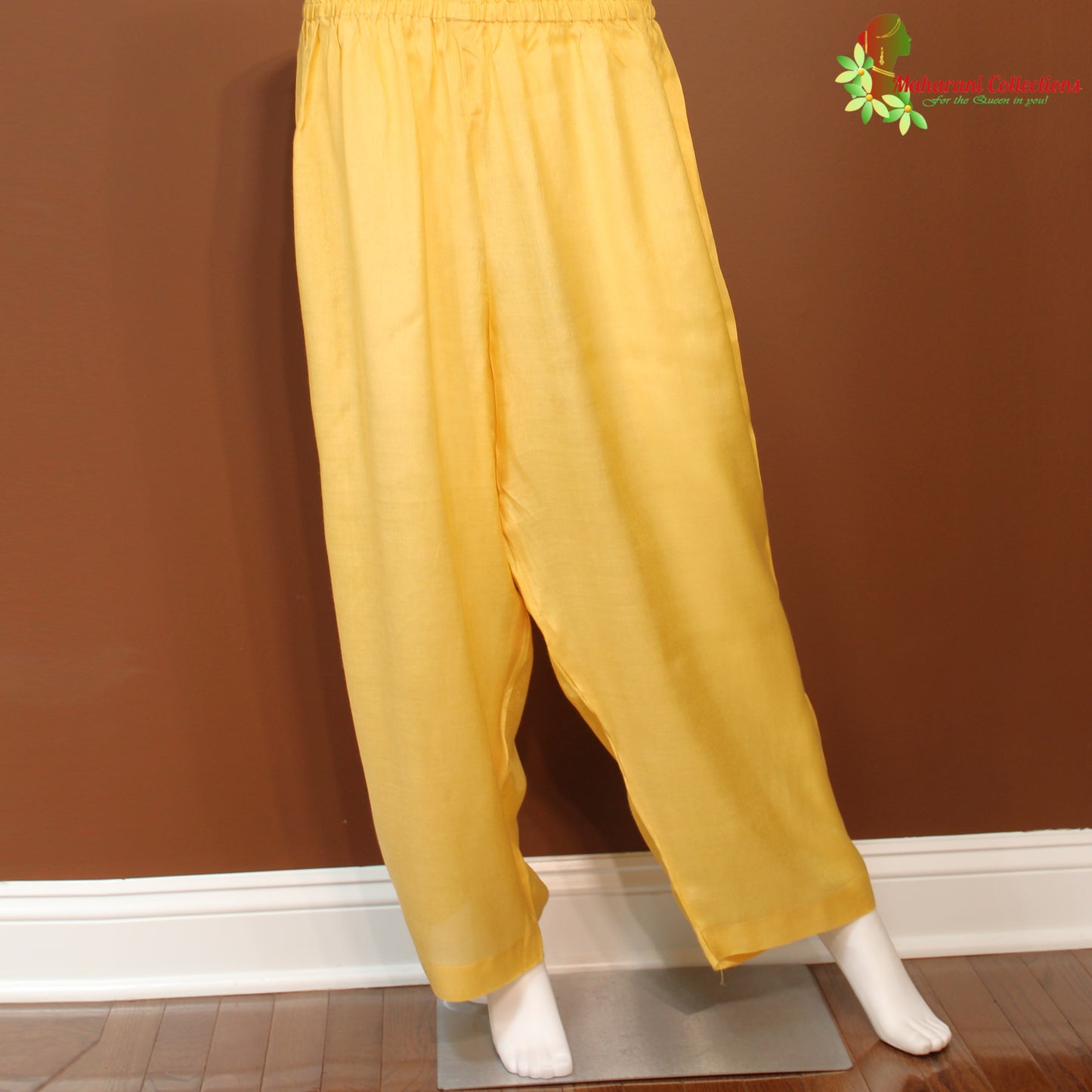 Maharani's Silk Palazzo Suit Set - Yellow (L)