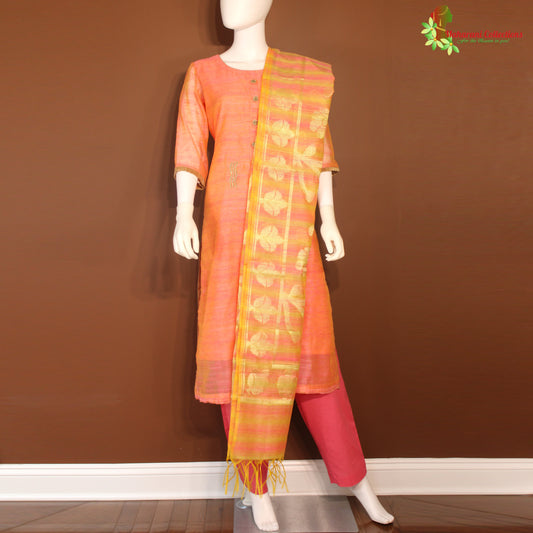 Maharani's Designer Silk Pant Suit Set - Orange (M)