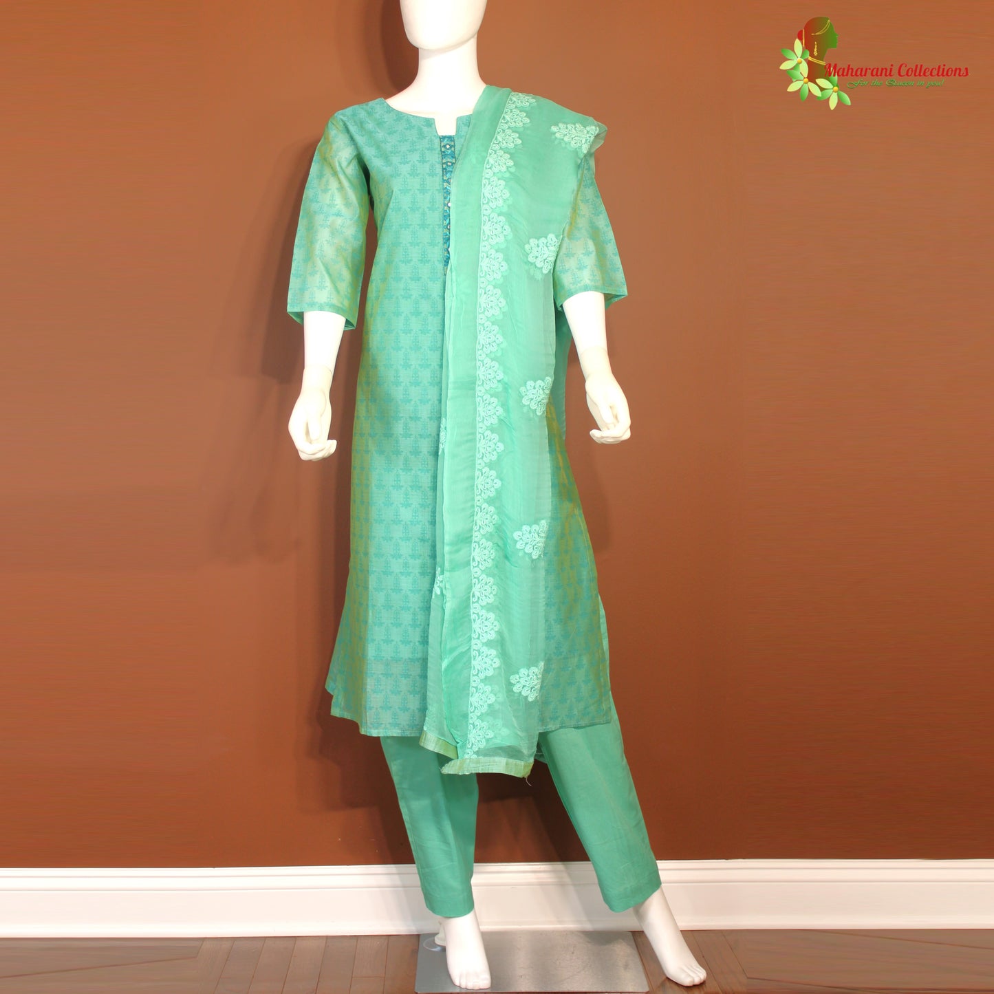 Maharani's Silk Pant Suit Set - Sea Green (M)