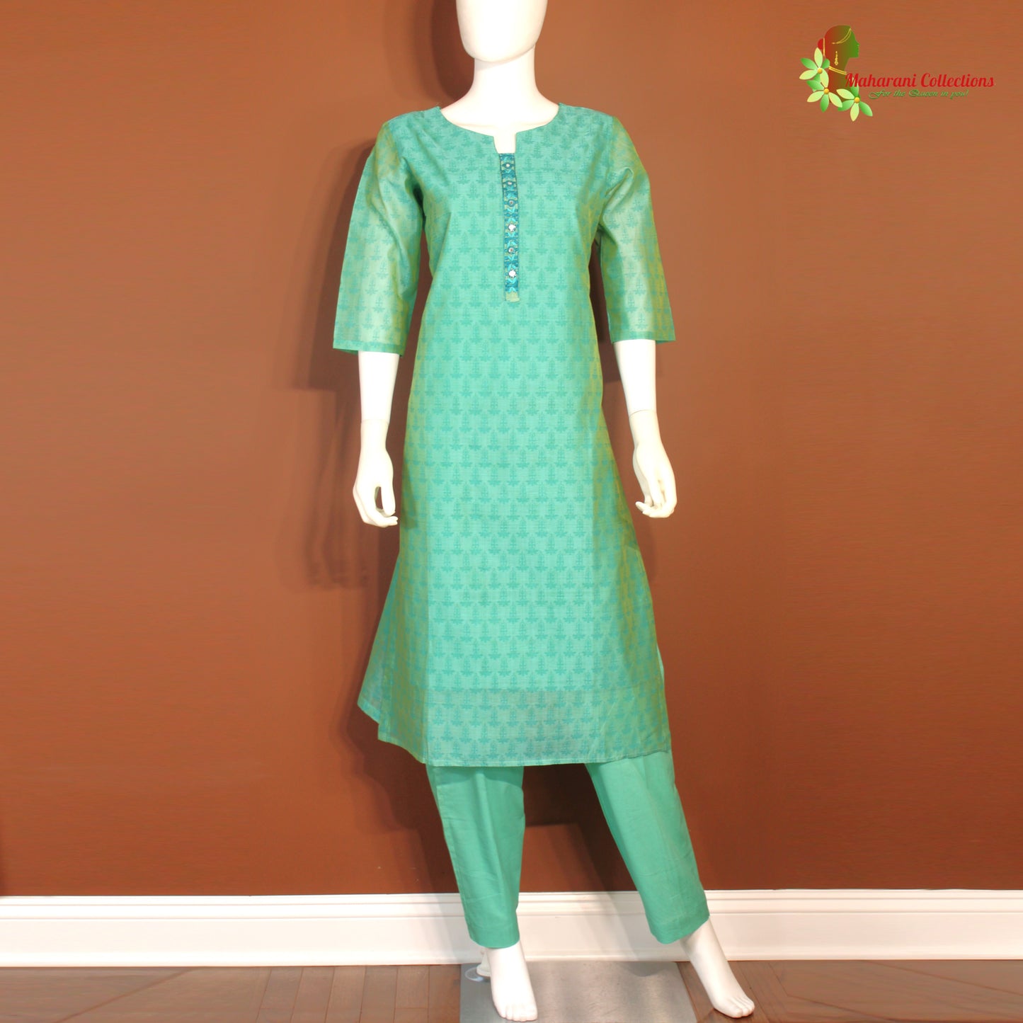Maharani's Silk Pant Suit Set - Sea Green (M)
