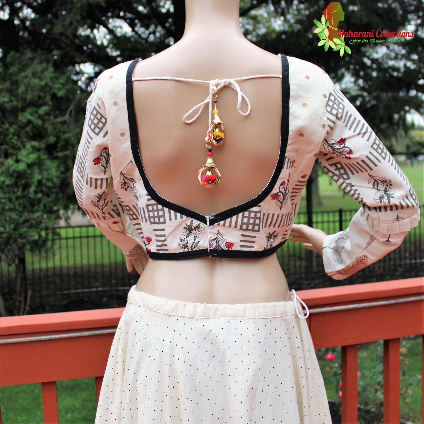 Maharani's Festive Chania Choli with Dupatta - Cream (M)