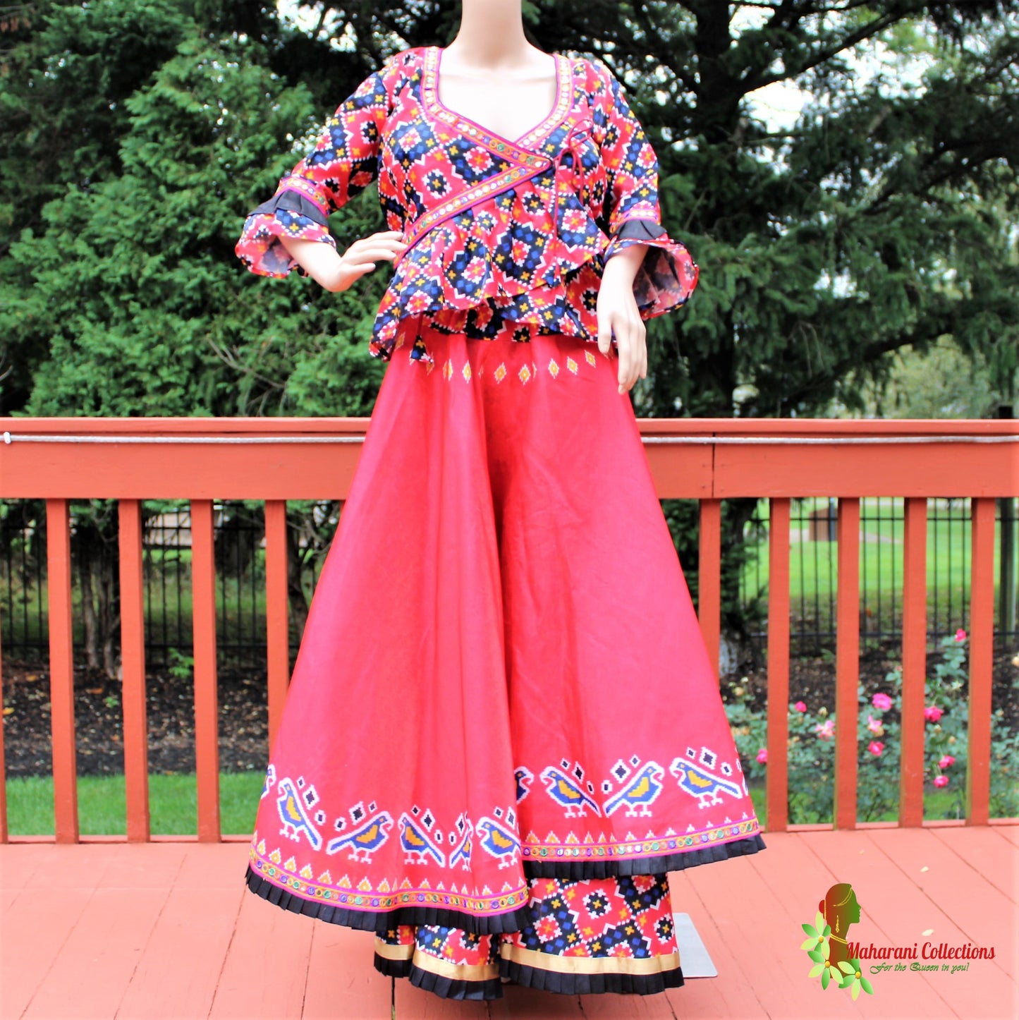 Maharani's Festive Chania Choli with Dupatta - Red (M)