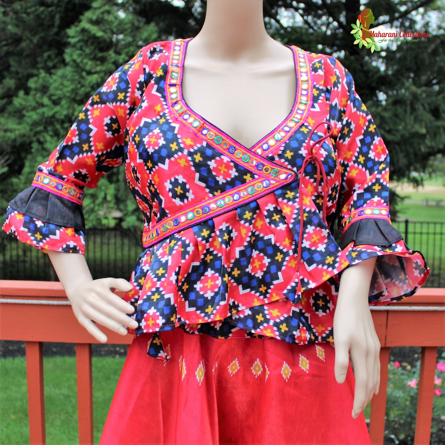 Maharani's Festive Chania Choli with Dupatta - Red (M)