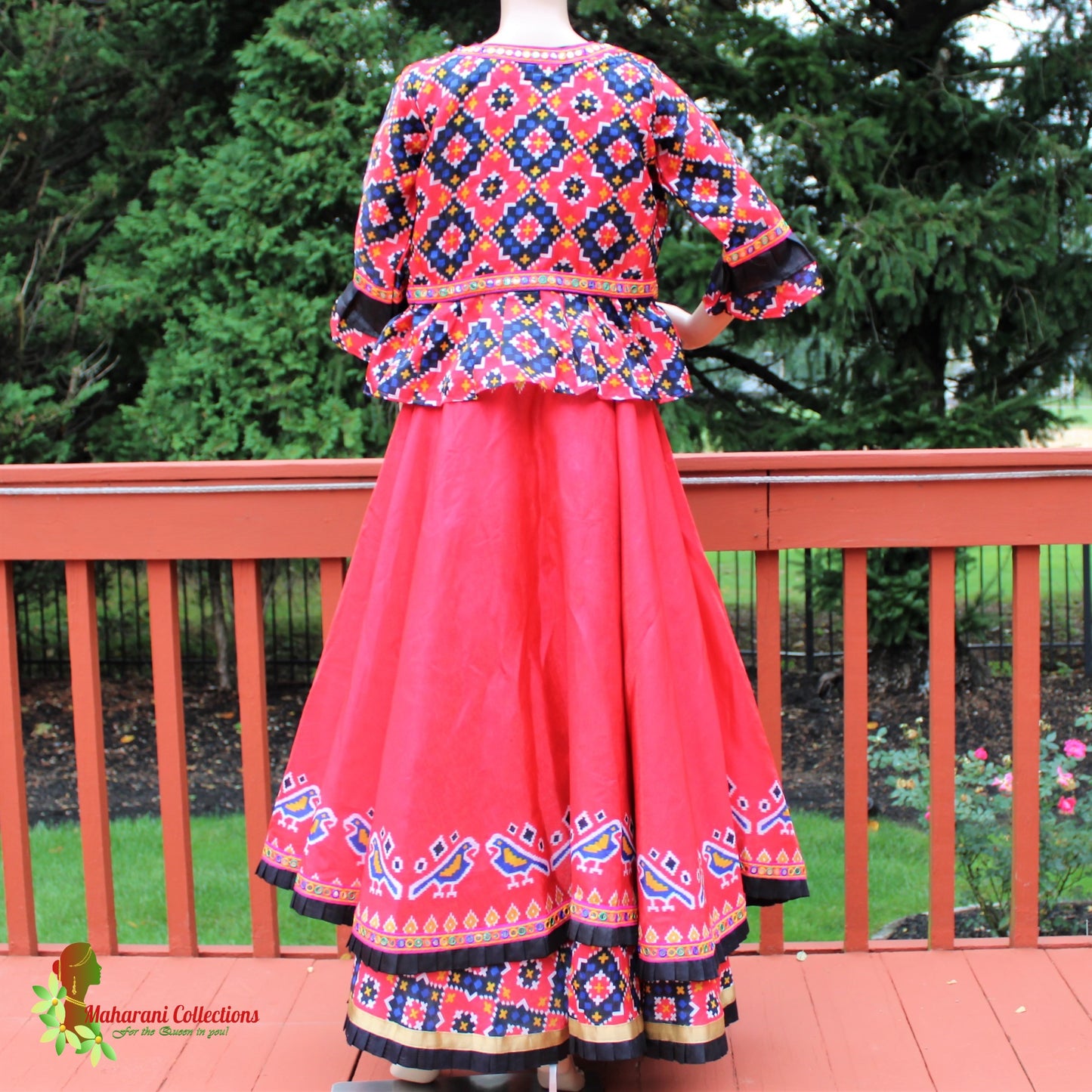 Maharani's Festive Chania Choli with Dupatta - Red (M)