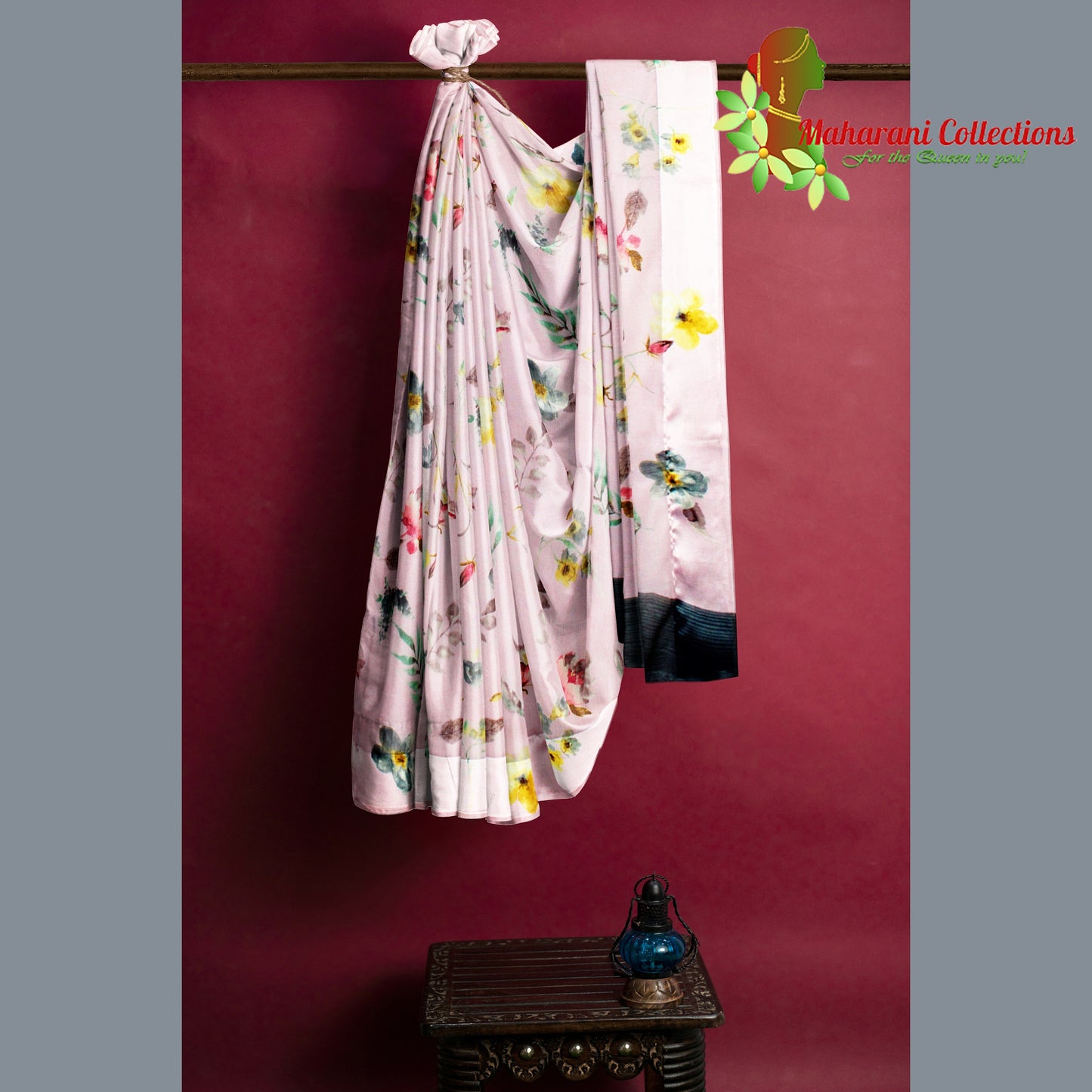 Pure Handloom Linen Silk (Matka) Saree - Pink (with stitched blouse and petticoat)