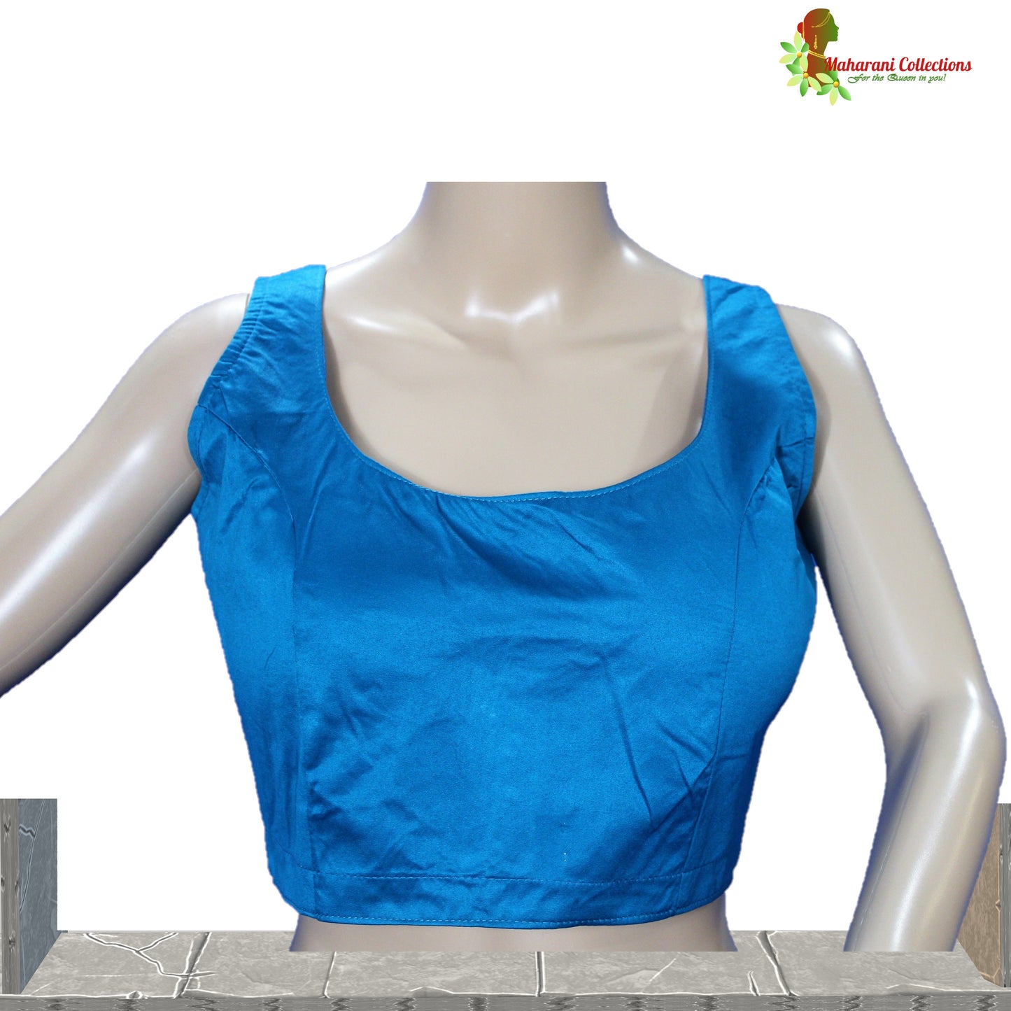 Pure Tussar Silk Saree (Silk Mark) - Blue (with Stitched Blouse & Petticoat)