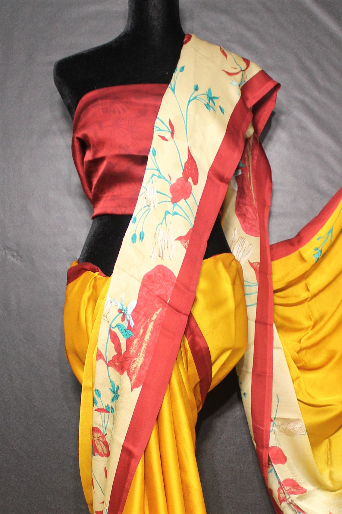 Yellow Satin Silk Saree - The Auspicious Shades