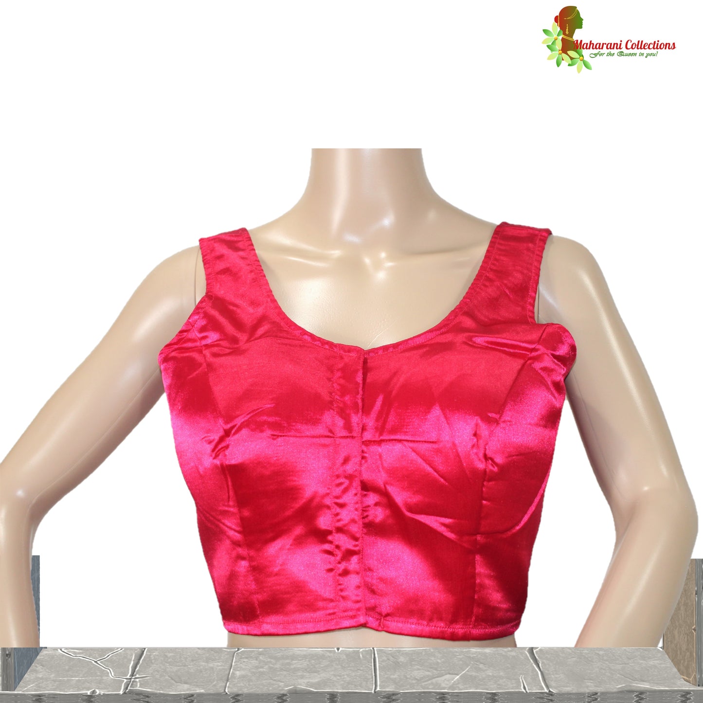 Maharani's Party Wear Georgette Sequins Saree - Magenta Red (with Stitched Blouse and Petticoat)