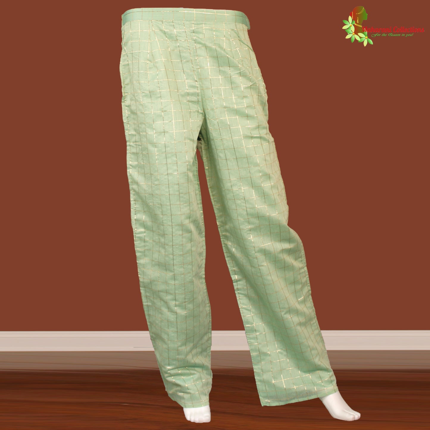 Maharani's Designer Palazzo Suit Set - Sea Green (L) - Soft Silk