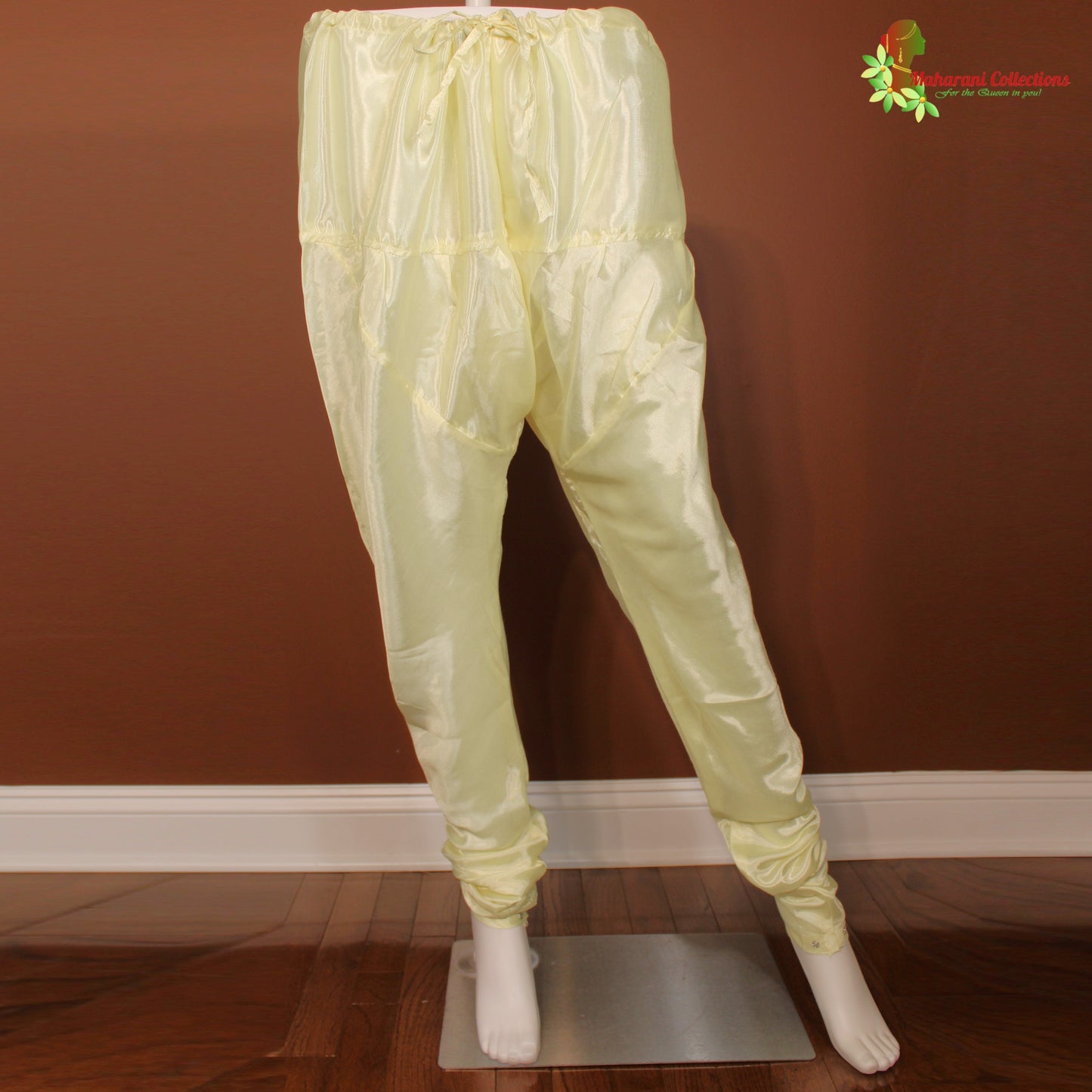 Maharani's Designer Anarkali Suit - Light Yellow (M) - Pure Georgette - Gala Gown