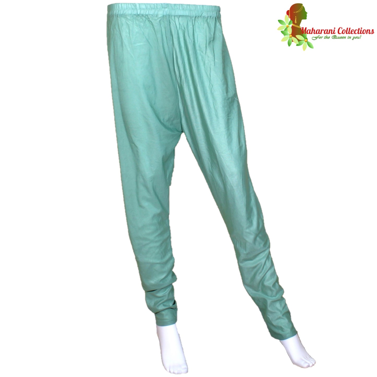 Maharani's Designer Gown (Anarkali Suit) - Pista Green (L) - Tussar Silk